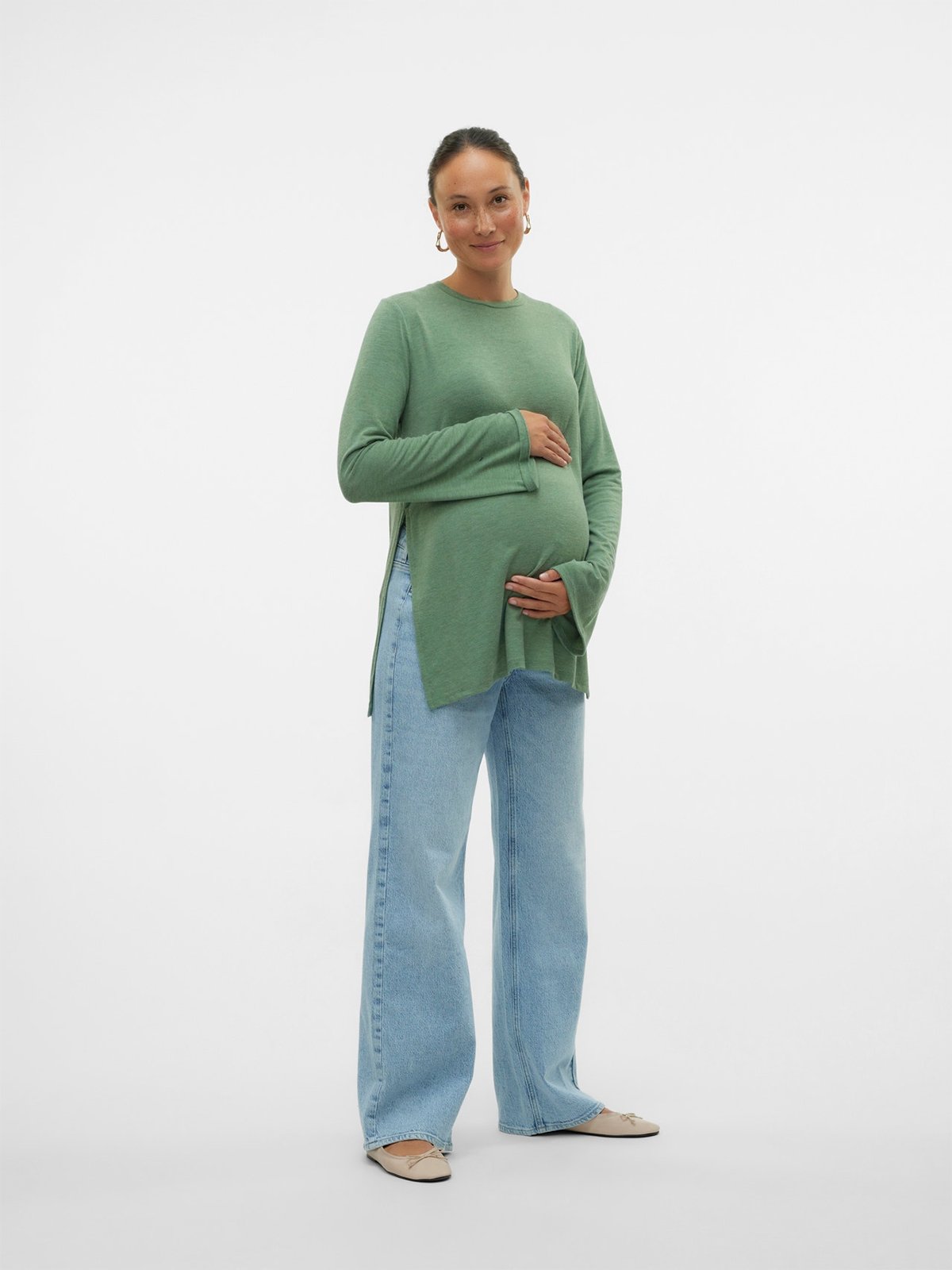 Vero Moda Maternity Tessa Wide Jeans Light Blue Denim