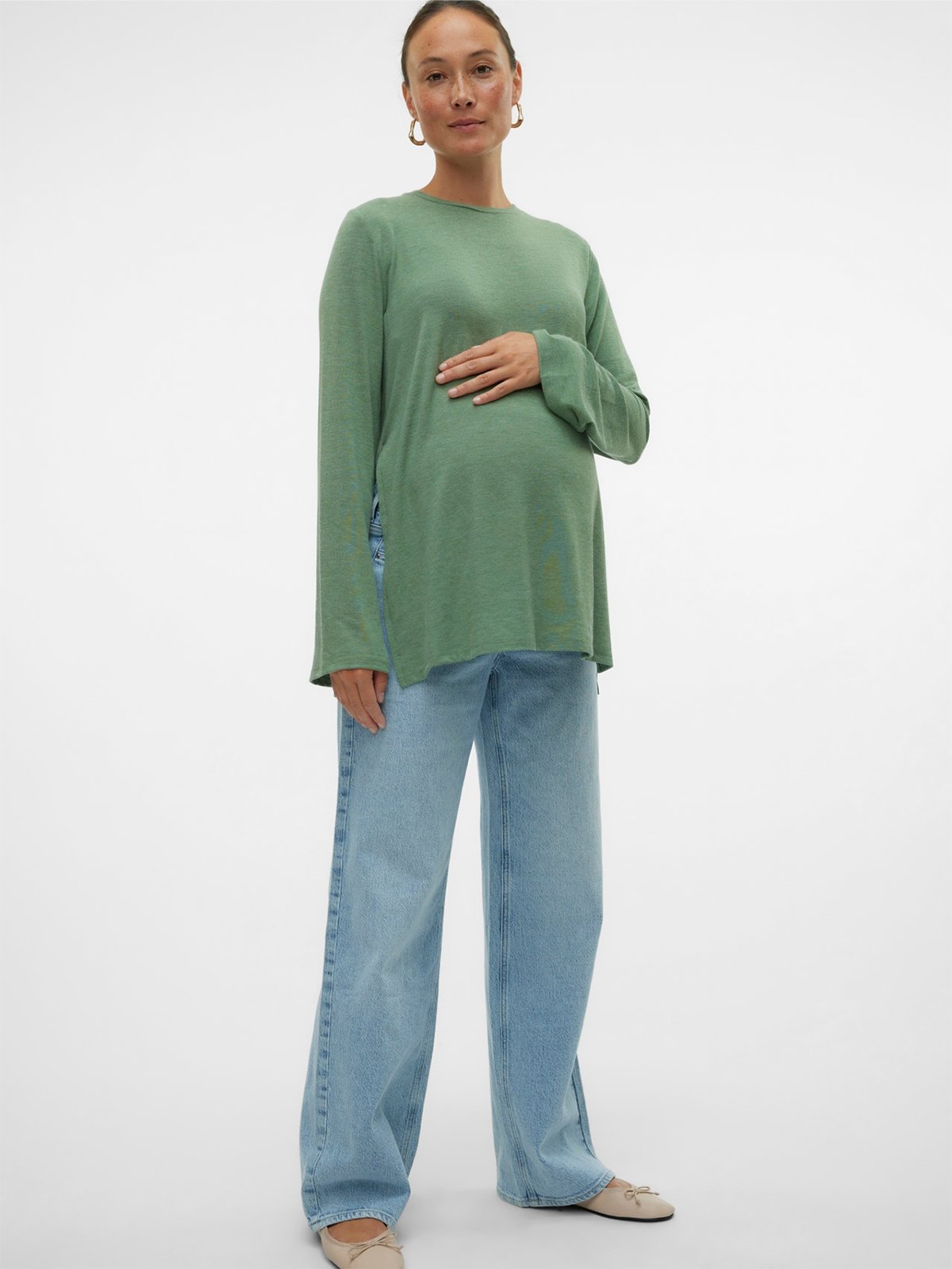 Vero Moda Maternity Tessa Wide Jeans Light Blue Denim