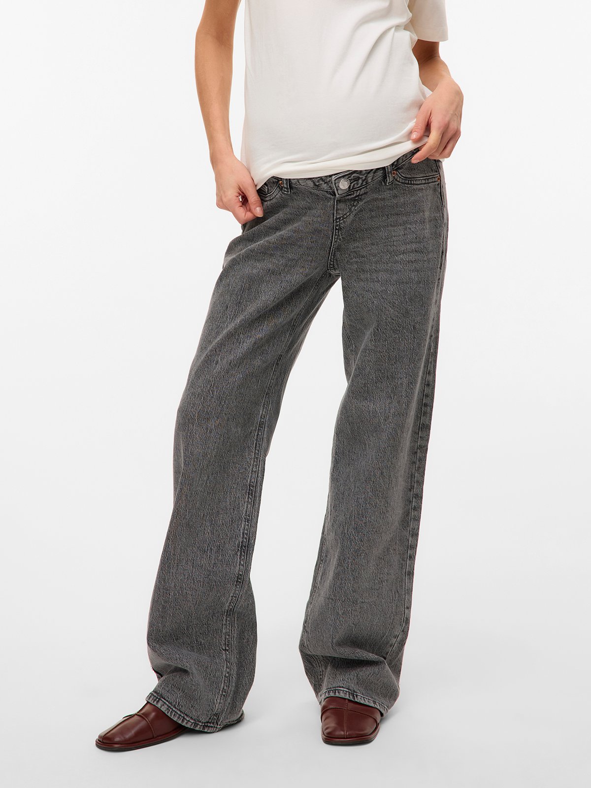 Vero Moda Maternity Tessa Wide Jeans Medium Grey Denim