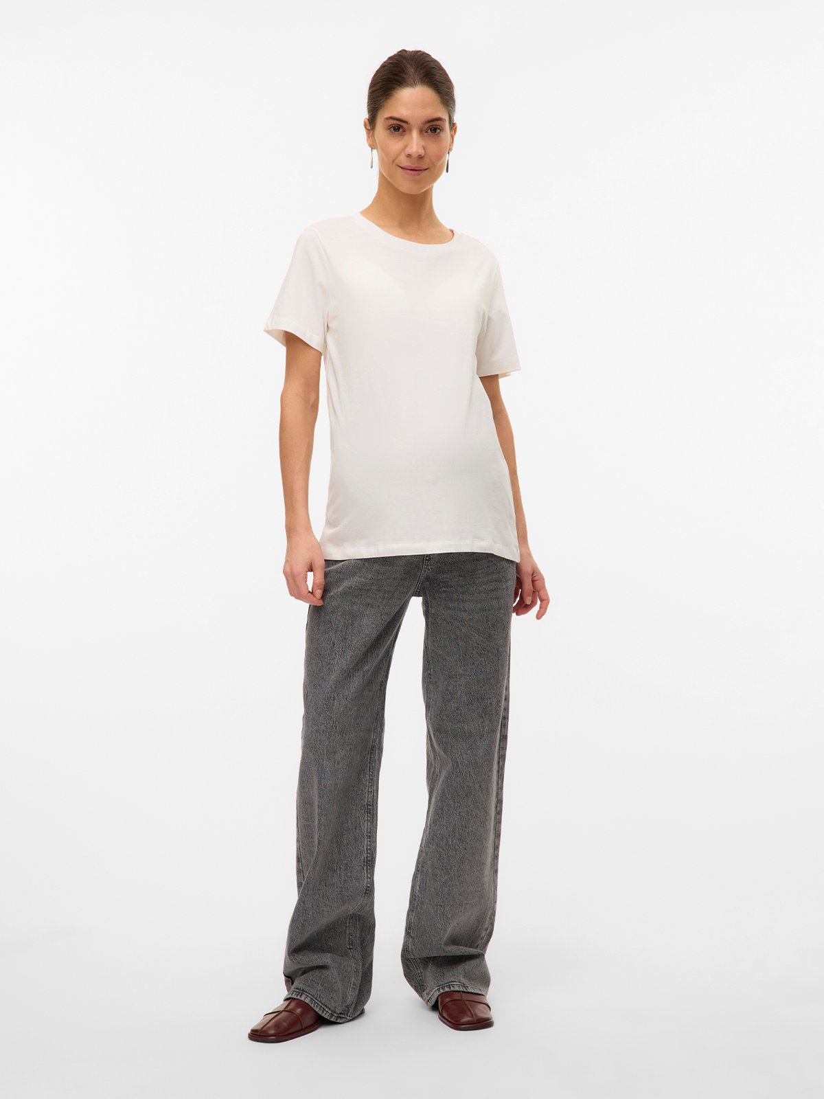 Vero Moda Maternity Tessa Wide Jeans Medium Grey Denim