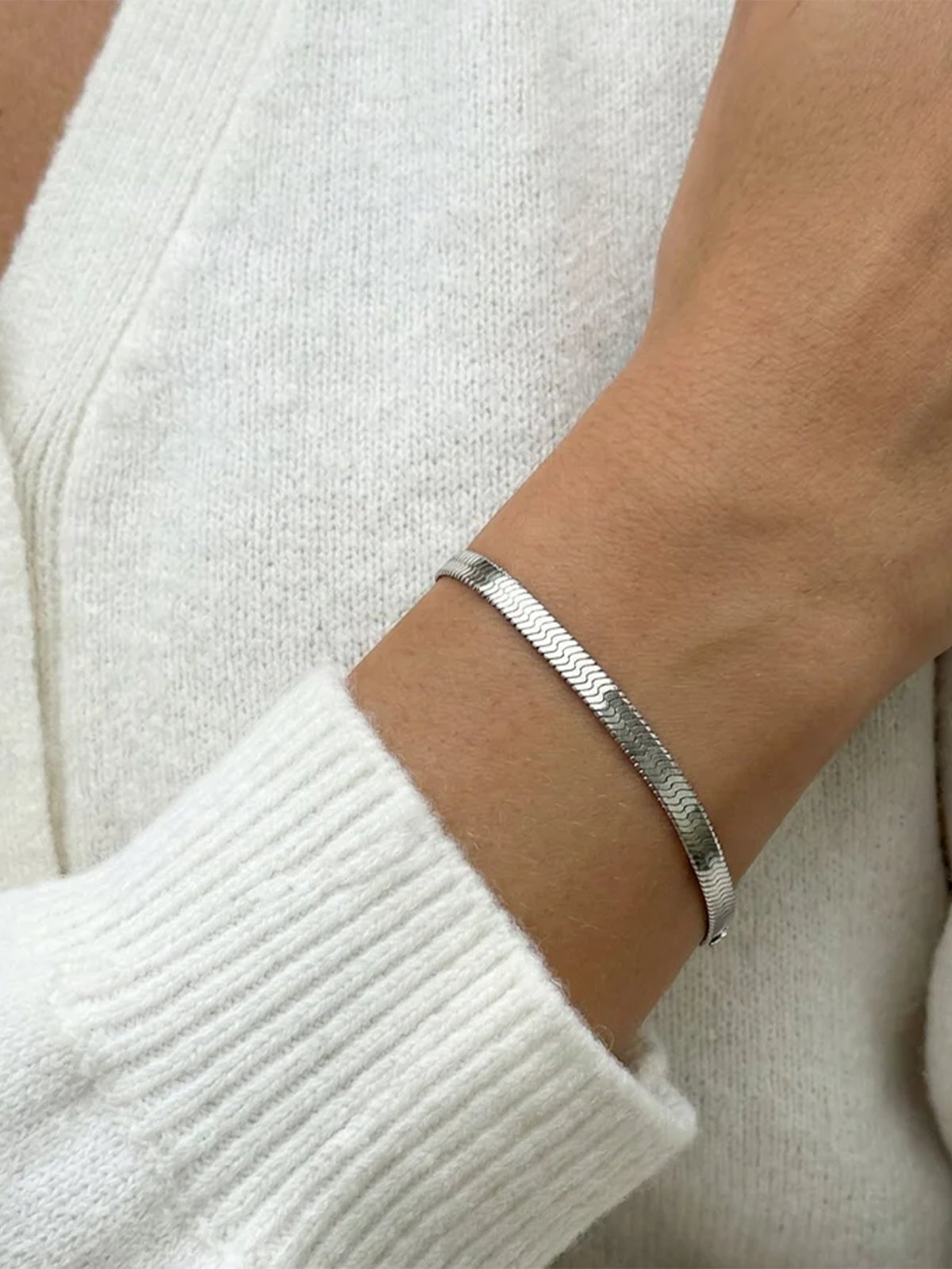 Who Is She Bone Bracelet Silver Silver