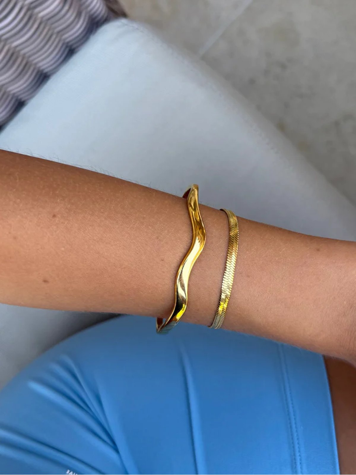 Who Is She Bone Bracelet Gold Gold