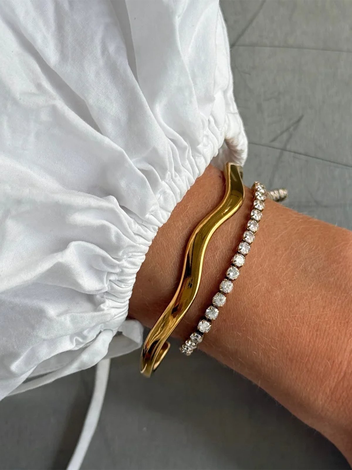 Who Is She Tennis Bracelet Gold