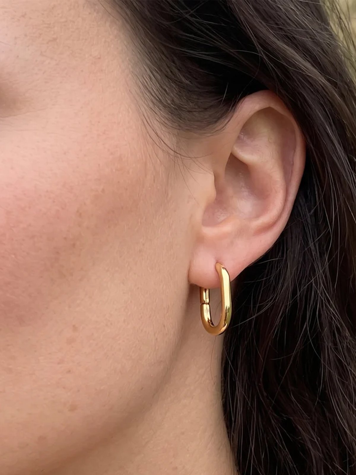 Who Is She Mini Oval Hoops Gold