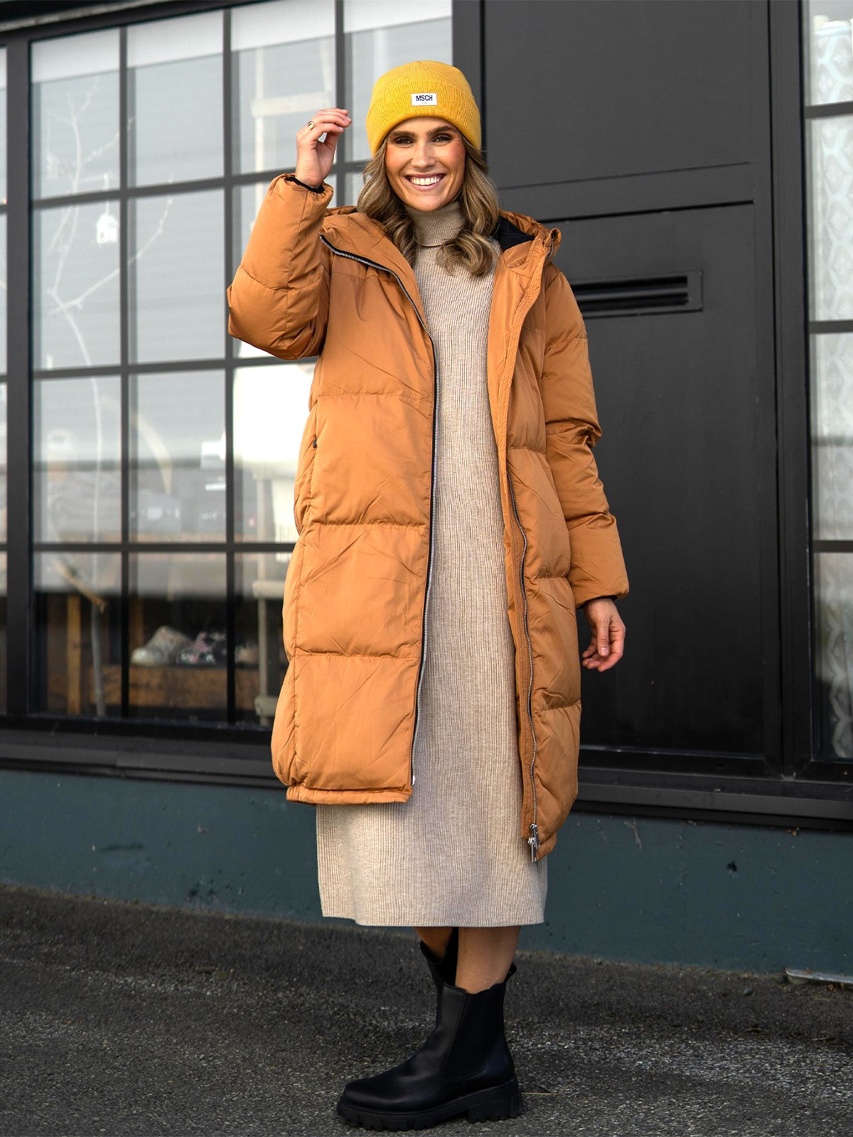 Y.A.S Millys Down Jacket Brown Sugar