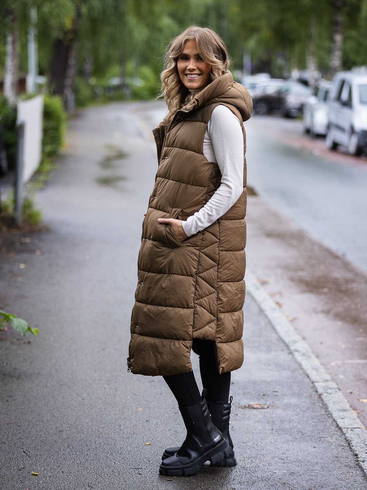 Y.A.S Lira Padded Vest Teak