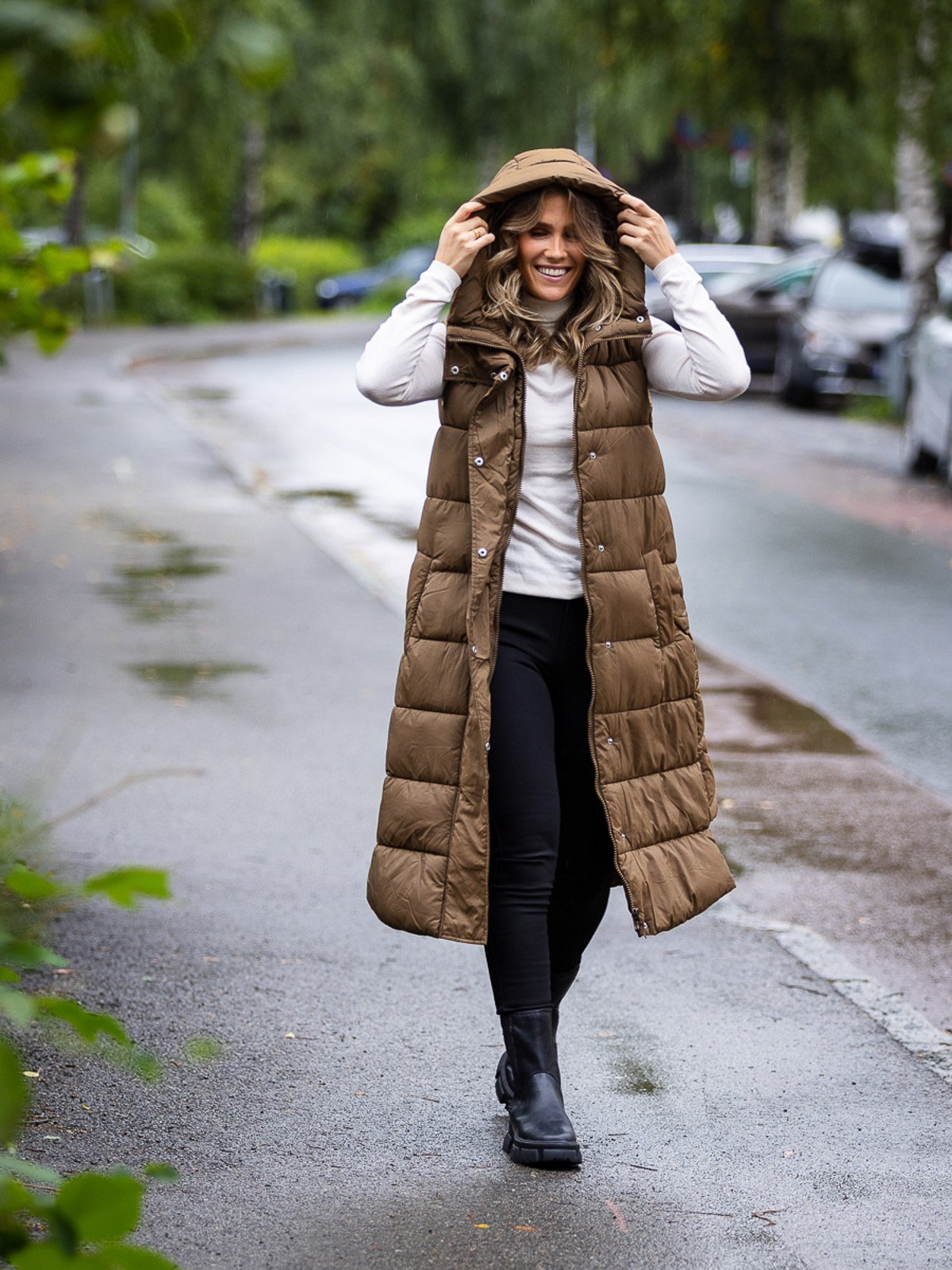 Y.A.S Lira Padded Vest Teak