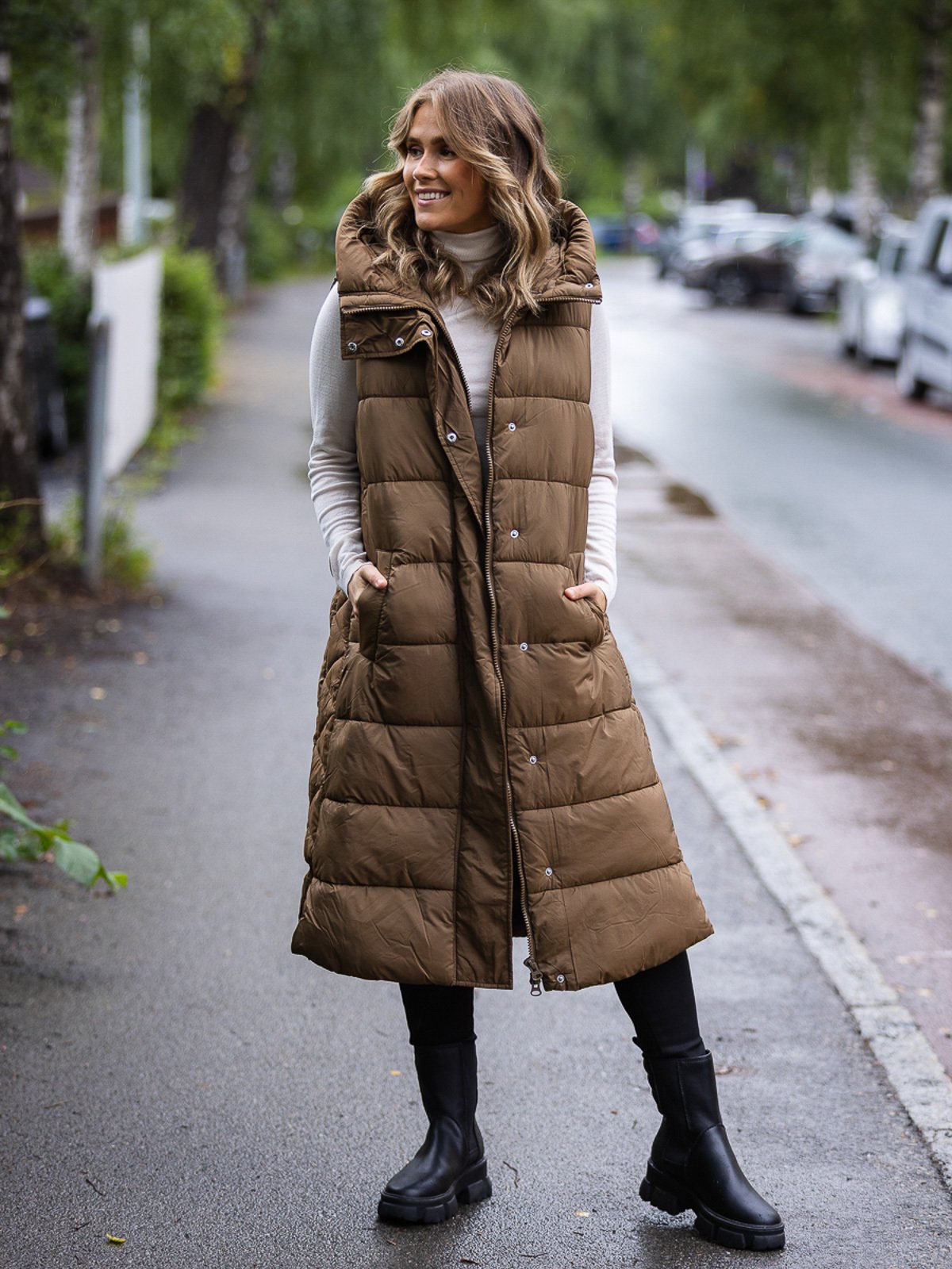 Y.A.S Lira Padded Vest Teak