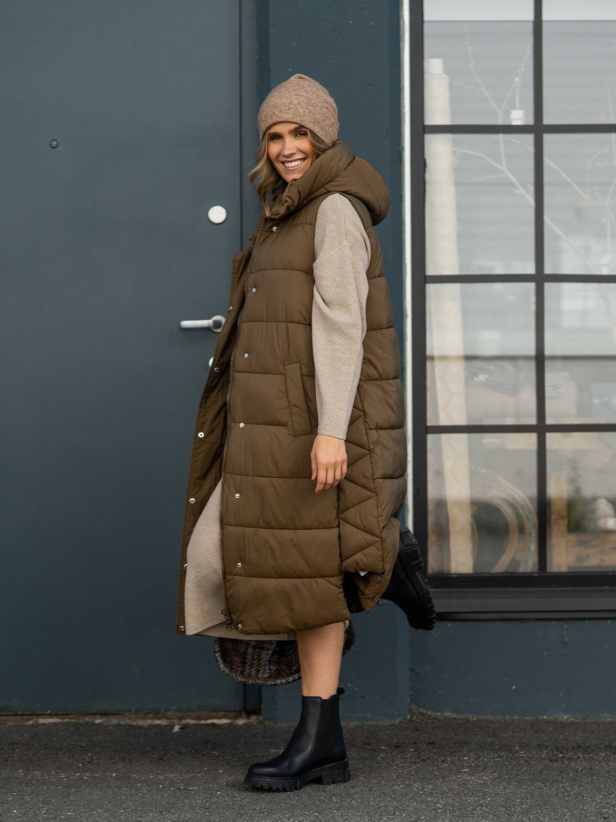 Y.A.S Lira Padded Vest Teak