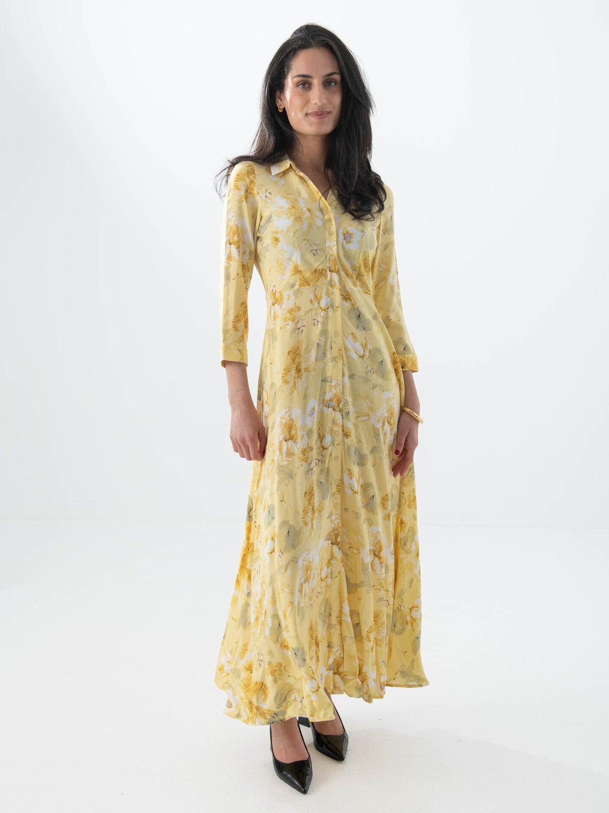 Y.A.S Savanna Long Shirt Dress Pale Banana