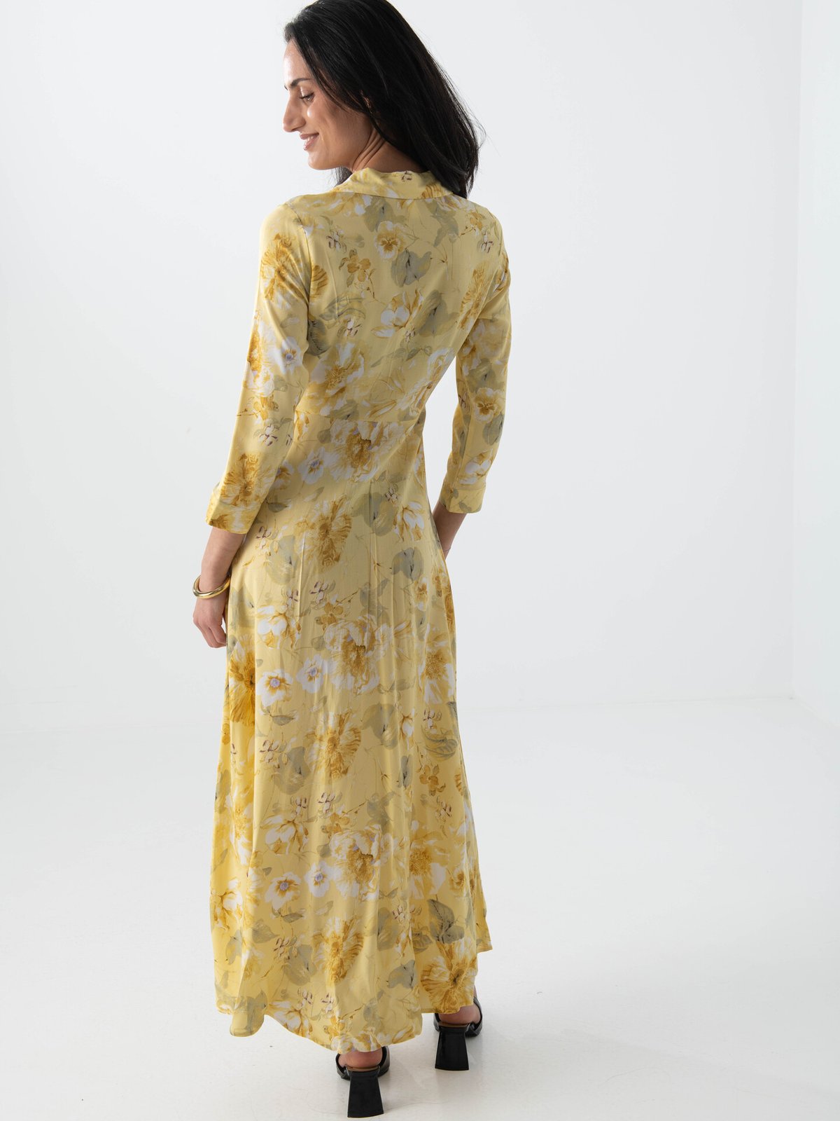 Y.A.S Savanna Long Shirt Dress Pale Banana