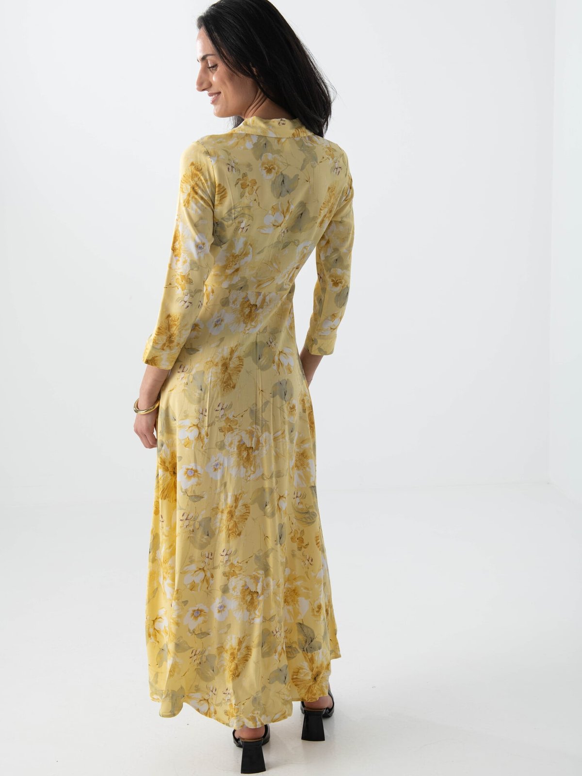 Y.A.S Savanna Long Shirt Dress Pale Banana
