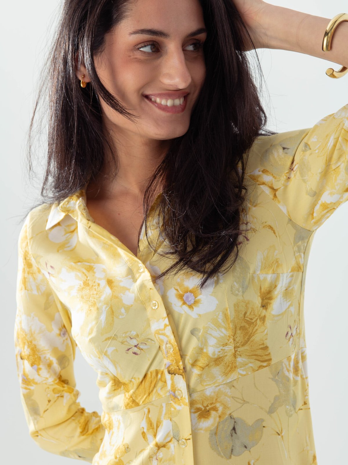Y.A.S Savanna Long Shirt Dress Pale Banana