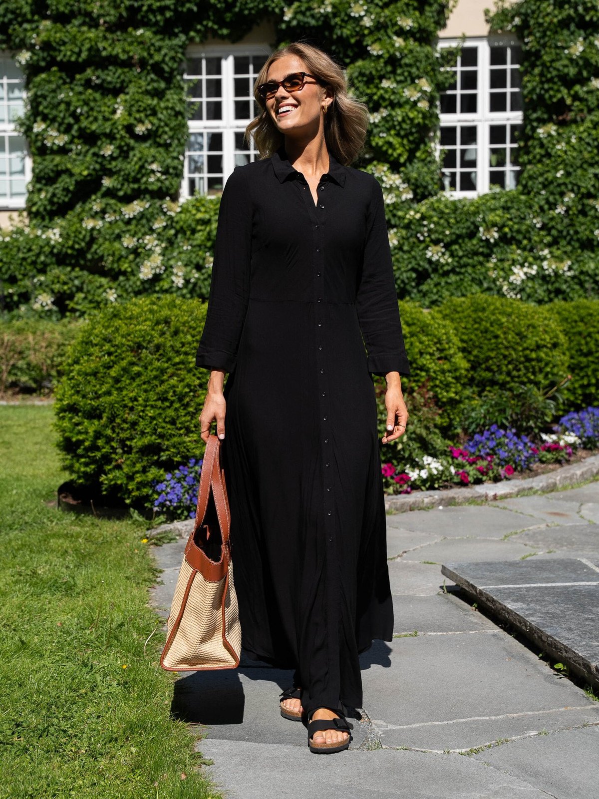 Y.A.S Savanna Long Shirt Dress Black