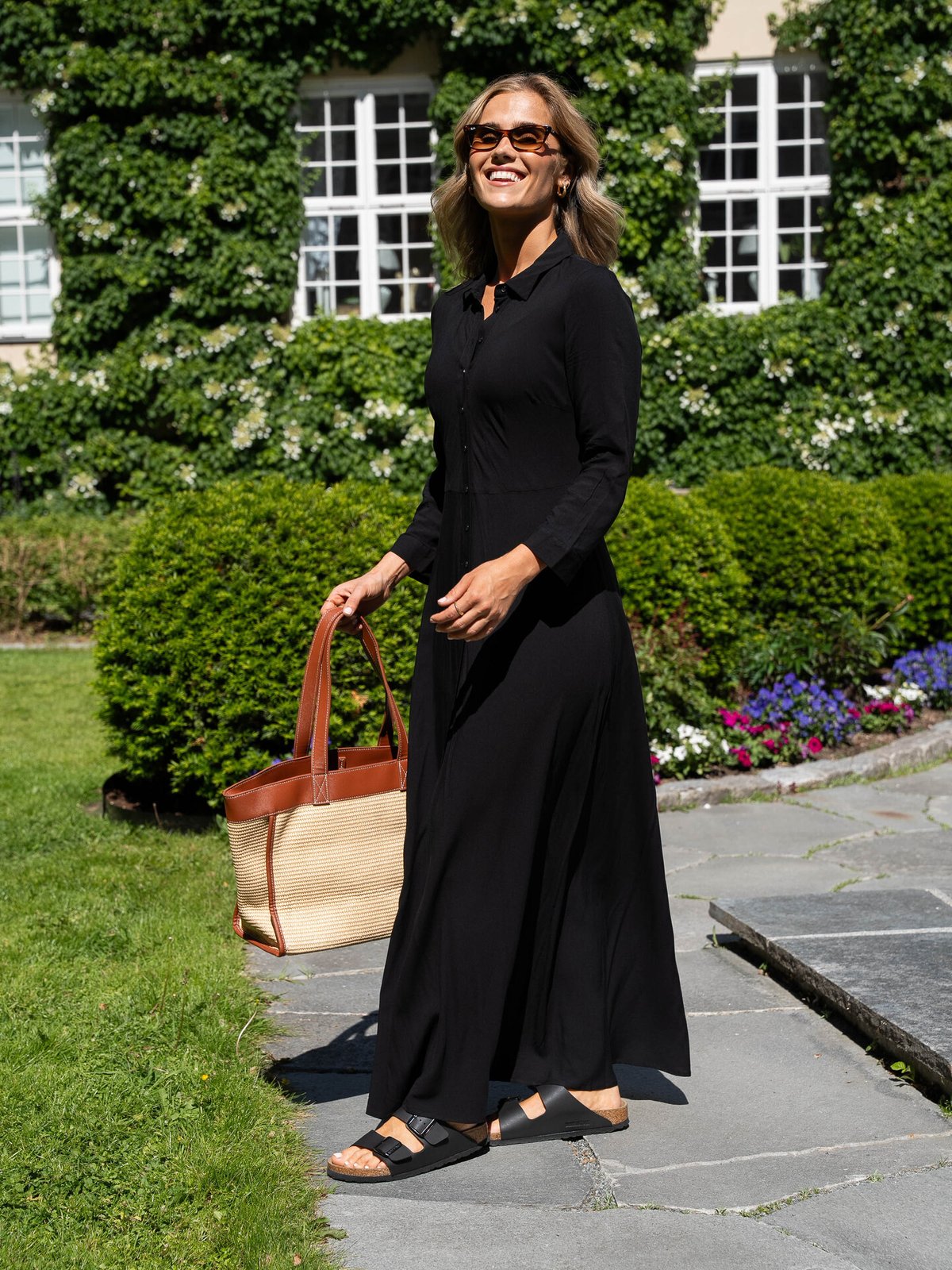 Y.A.S Savanna Long Shirt Dress Black