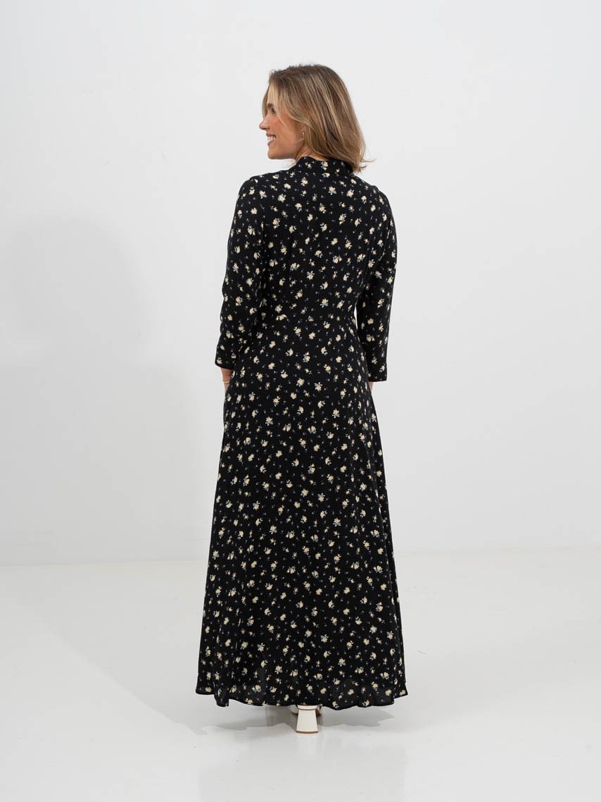 Y.A.S Savanna Long Shirt Dress Black Petia