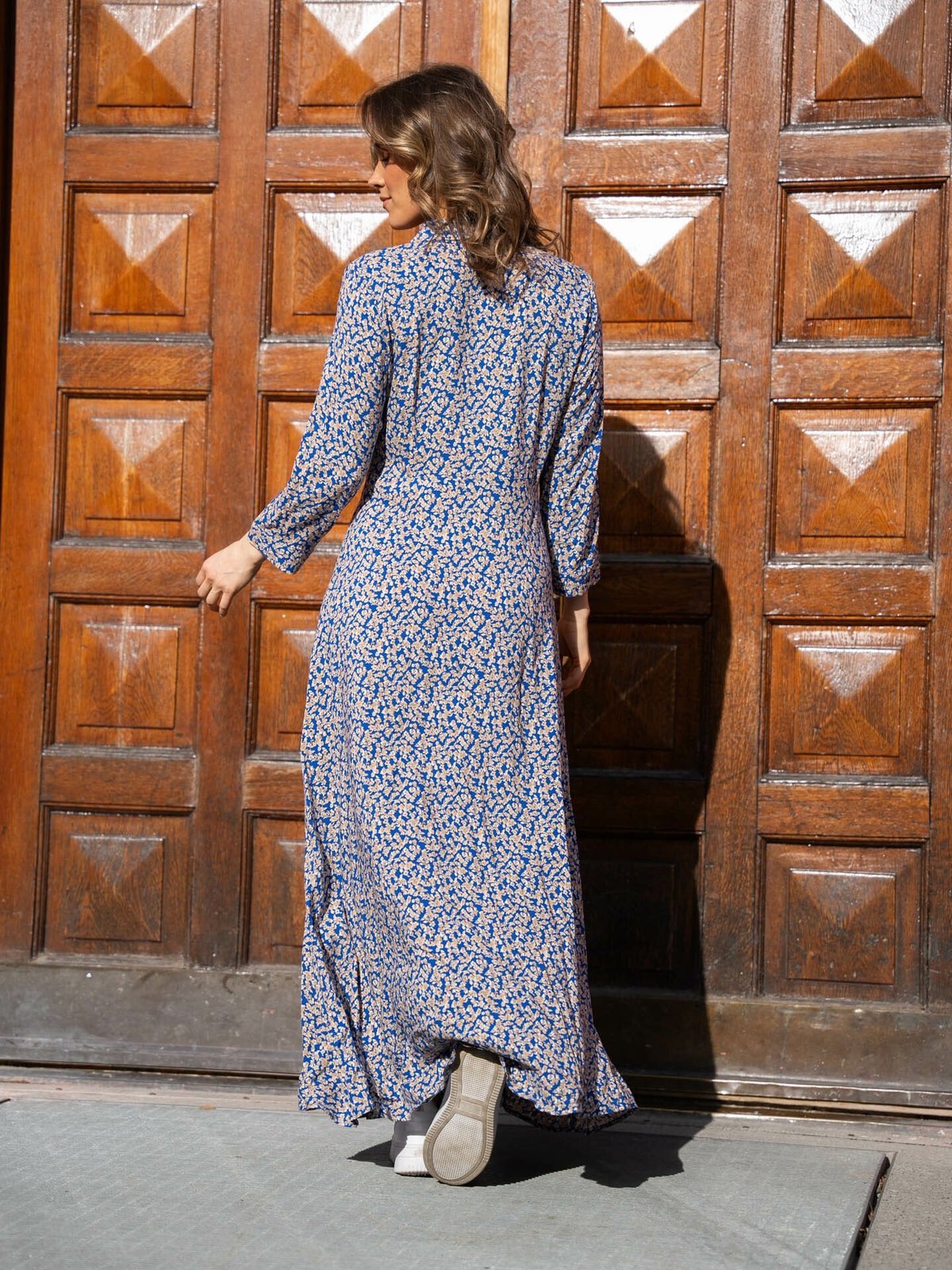 Y.A.S Savanna Long Shirt Dress Bluing Disty Flower