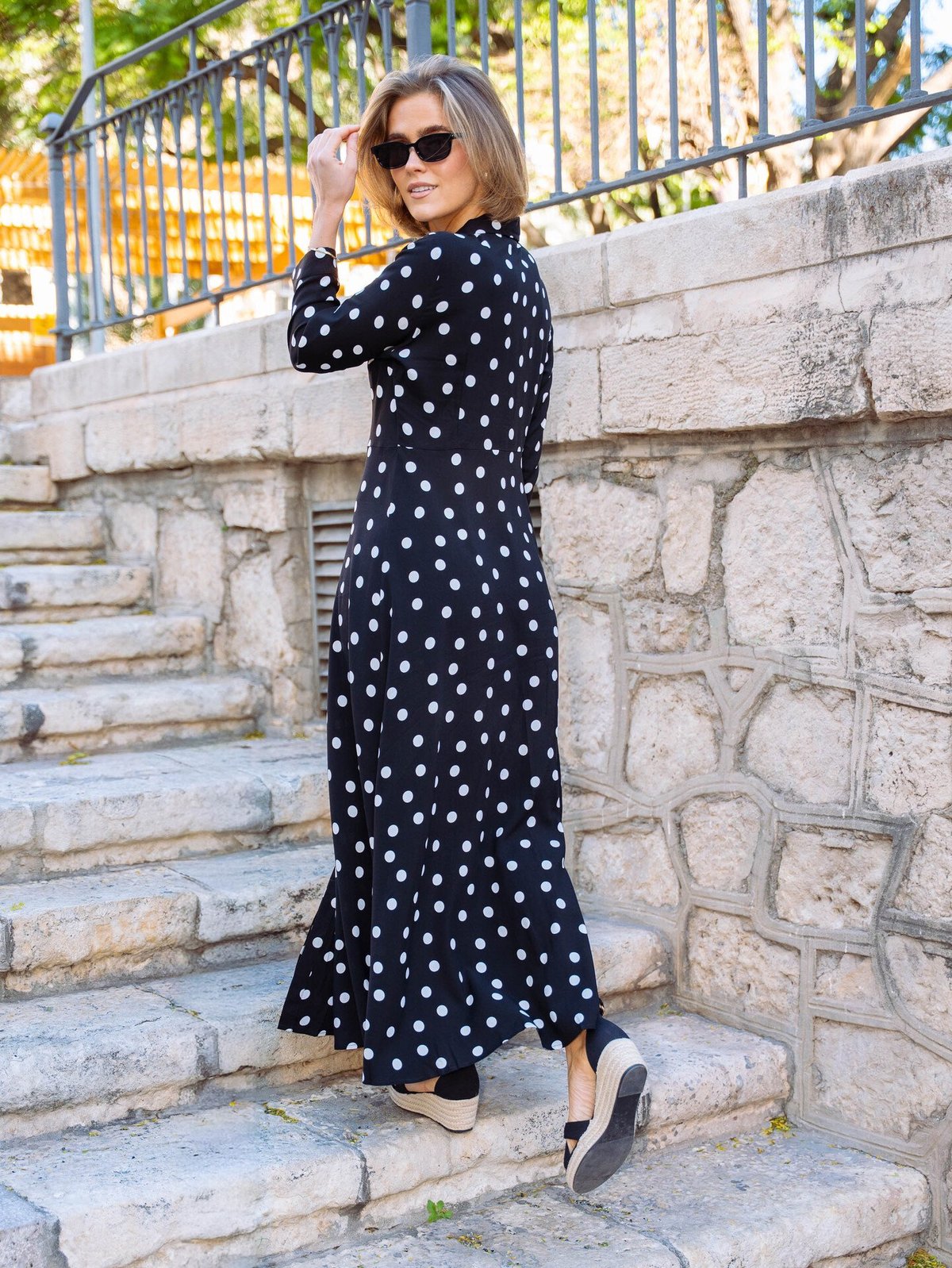 Y.A.S Savanna Long Shirt Dress Black / White