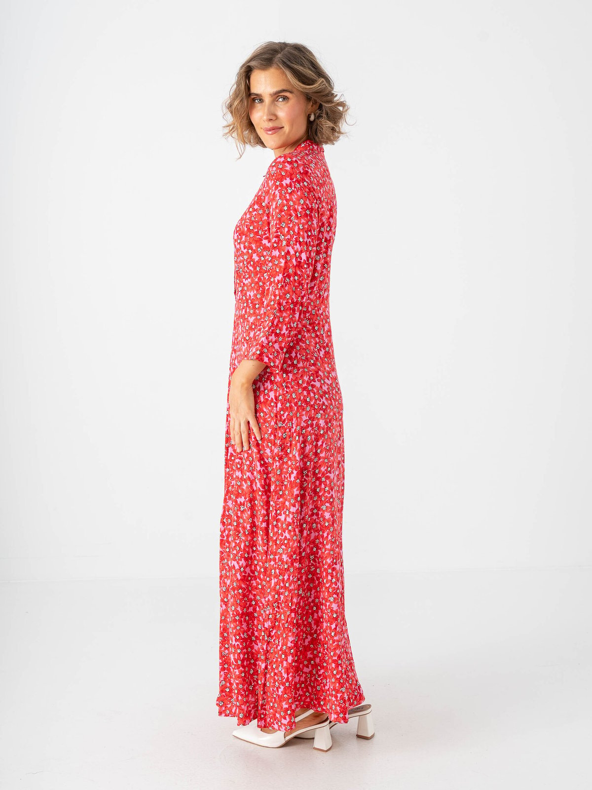 Y.A.S Savanna Long Shirt Dress Cyclamen Polly Print