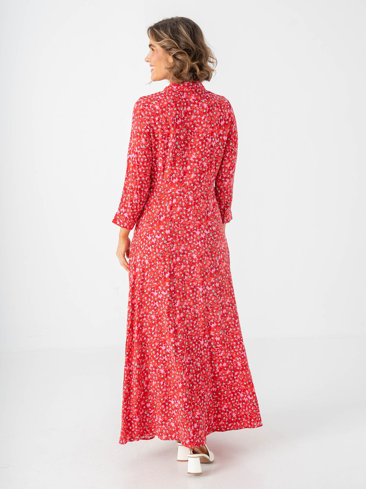 Y.A.S Savanna Long Shirt Dress Cyclamen Polly Print