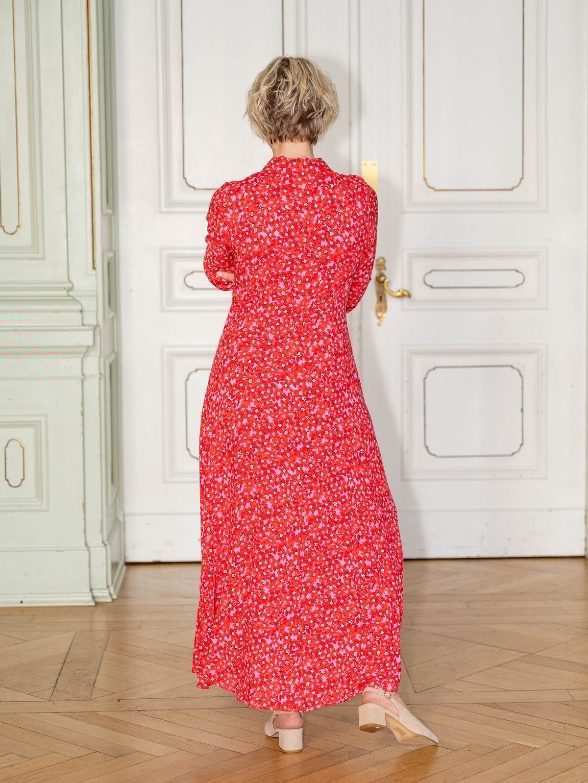 Y.A.S Savanna Long Shirt Dress Cyclamen Polly Print