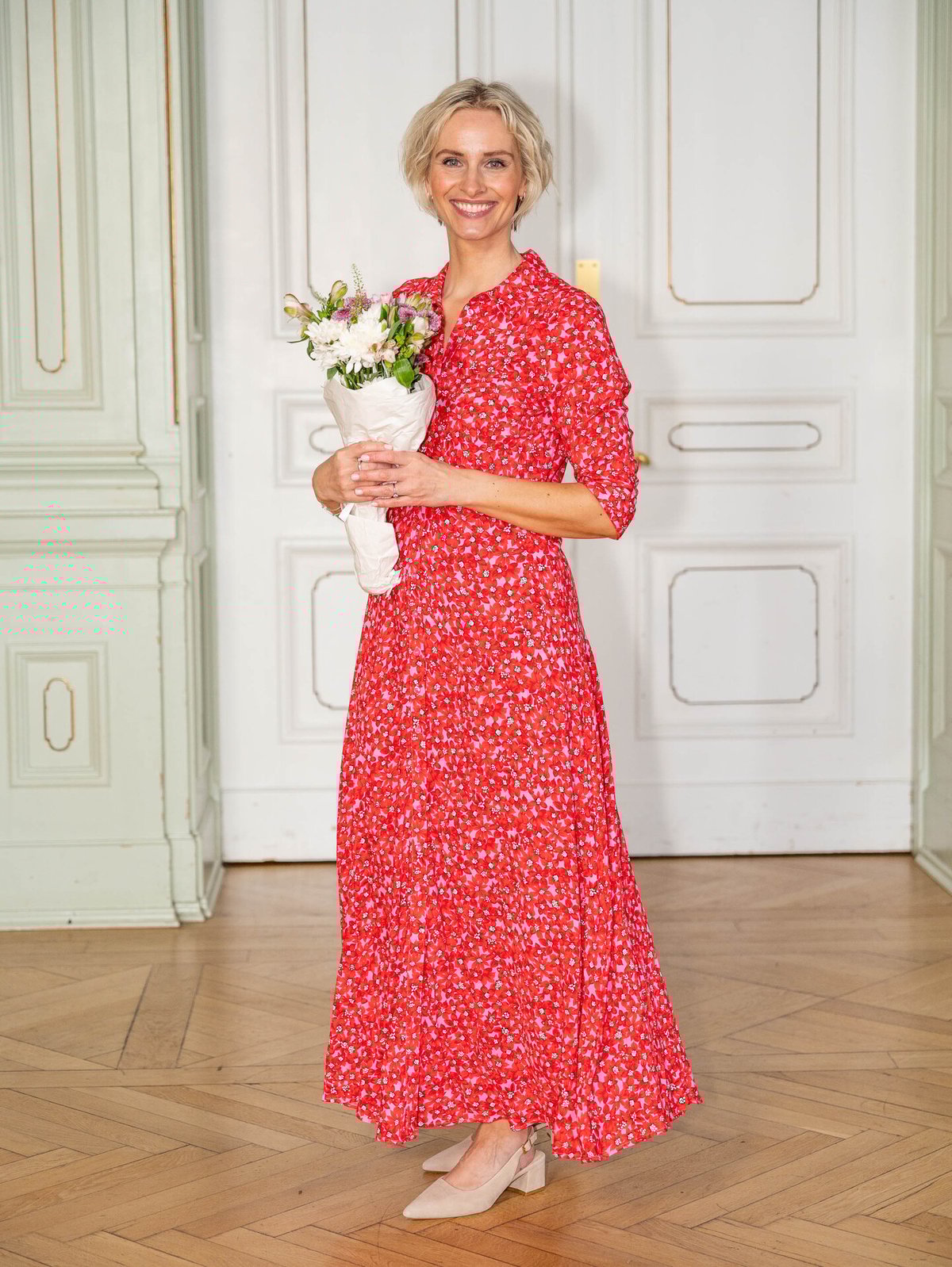 Y.A.S Savanna Long Shirt Dress Cyclamen Polly Print