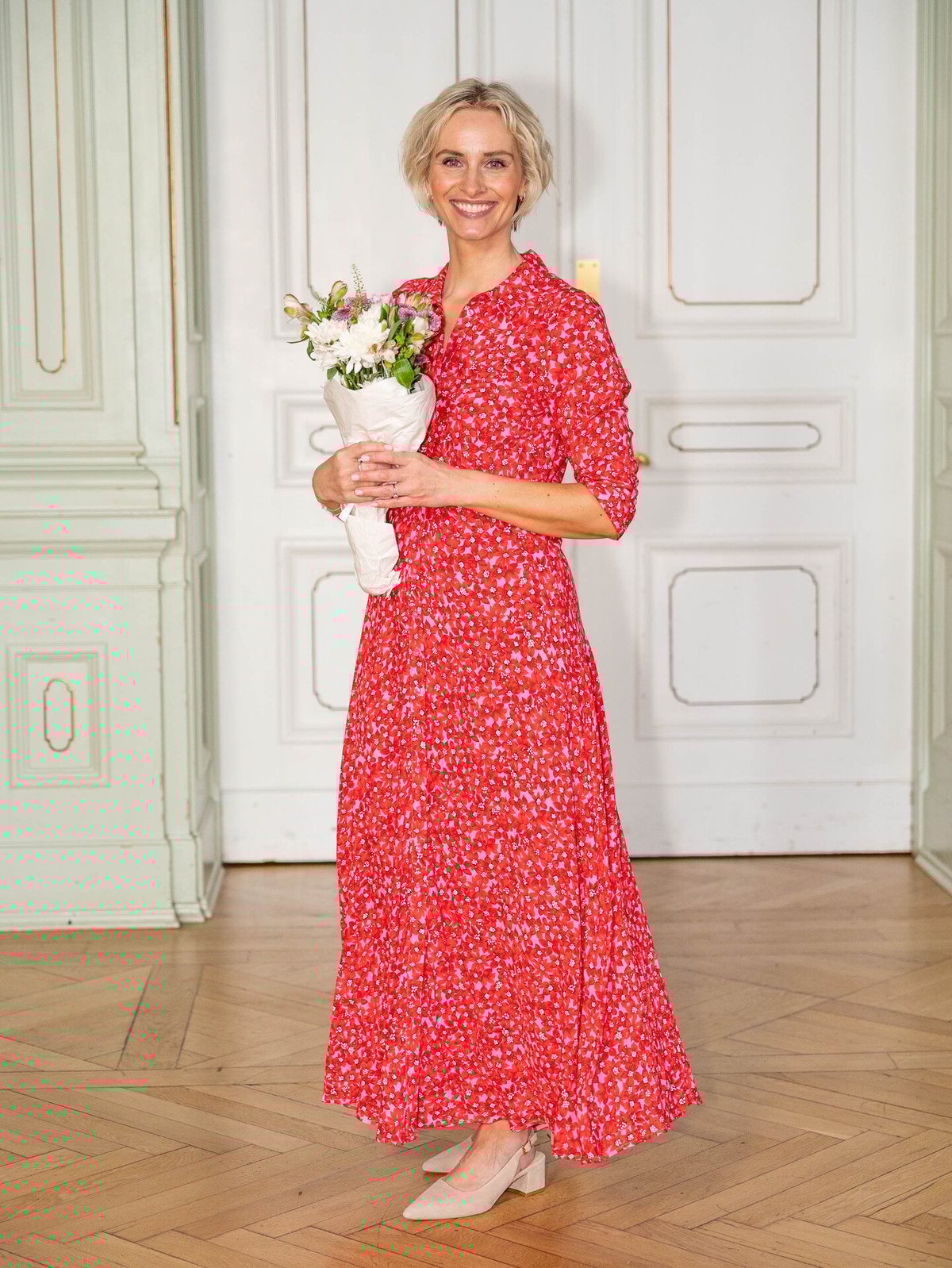 Y.A.S Savanna Long Shirt Dress Cyclamen Polly Print