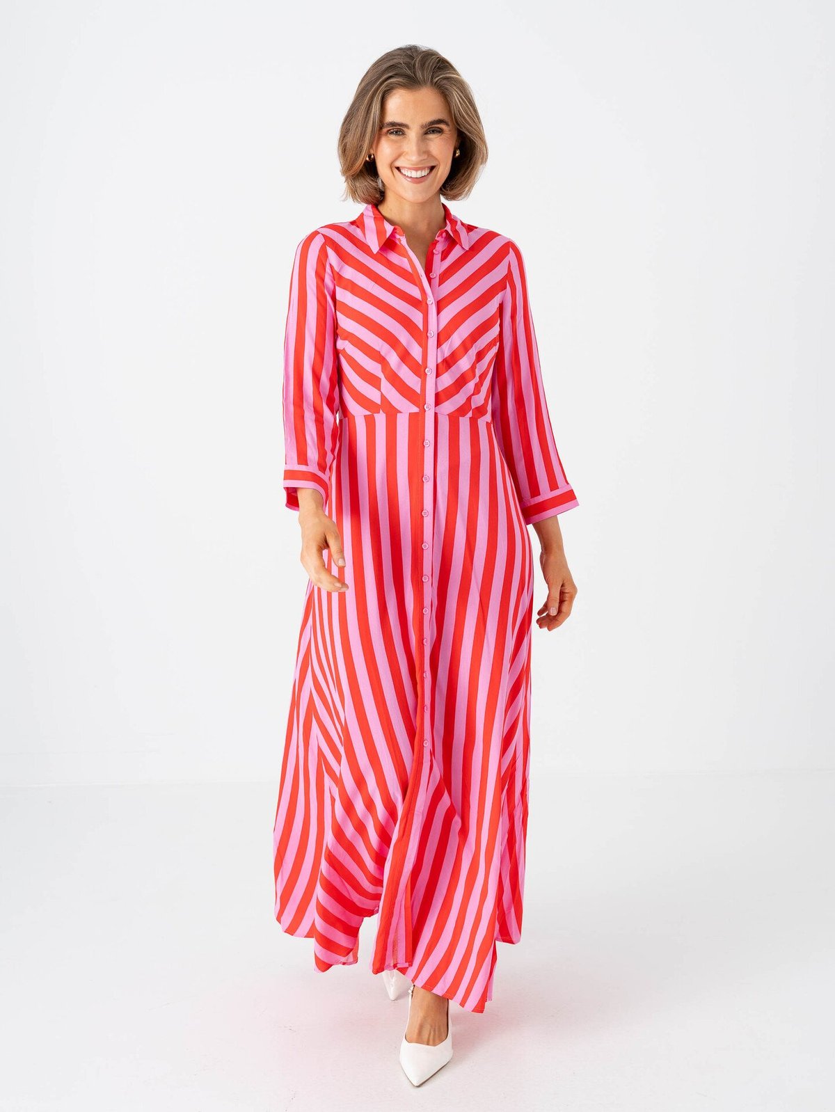 Y.A.S Savanna Long Shirt Dress Rosa