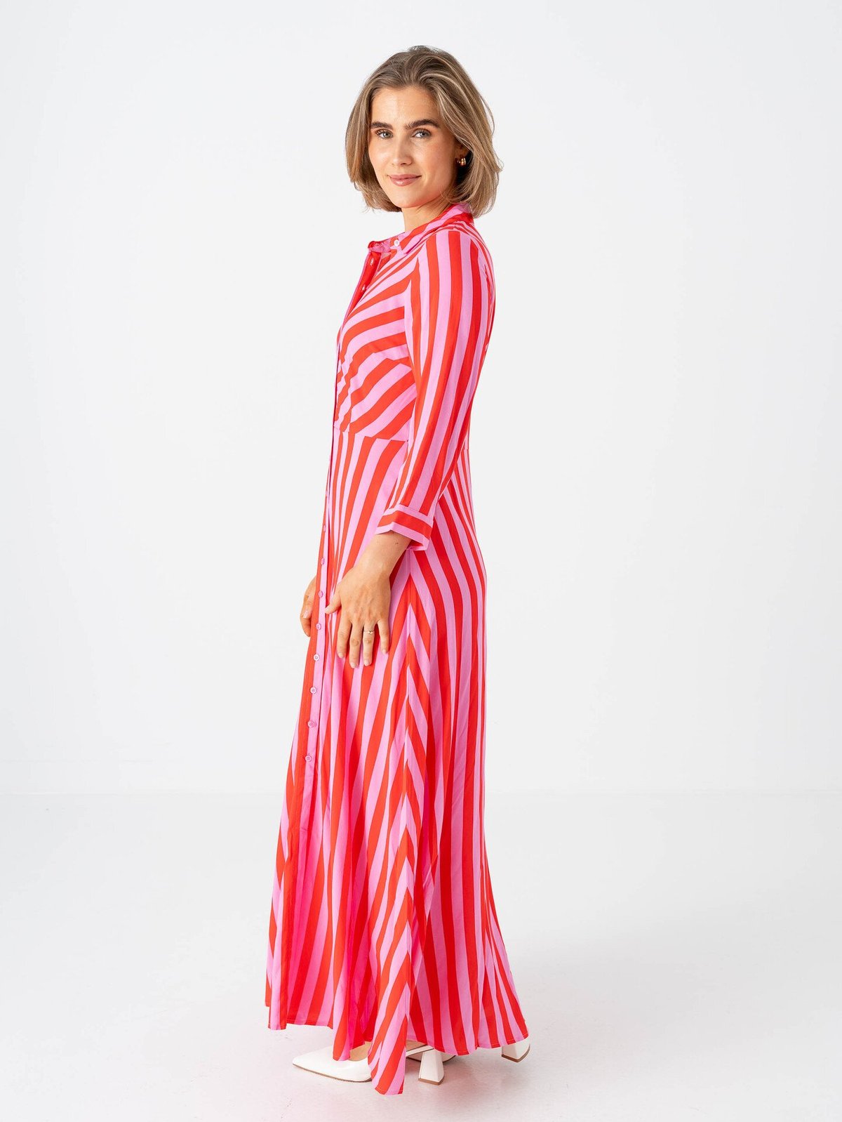 Y.A.S Savanna Long Shirt Dress Rosa