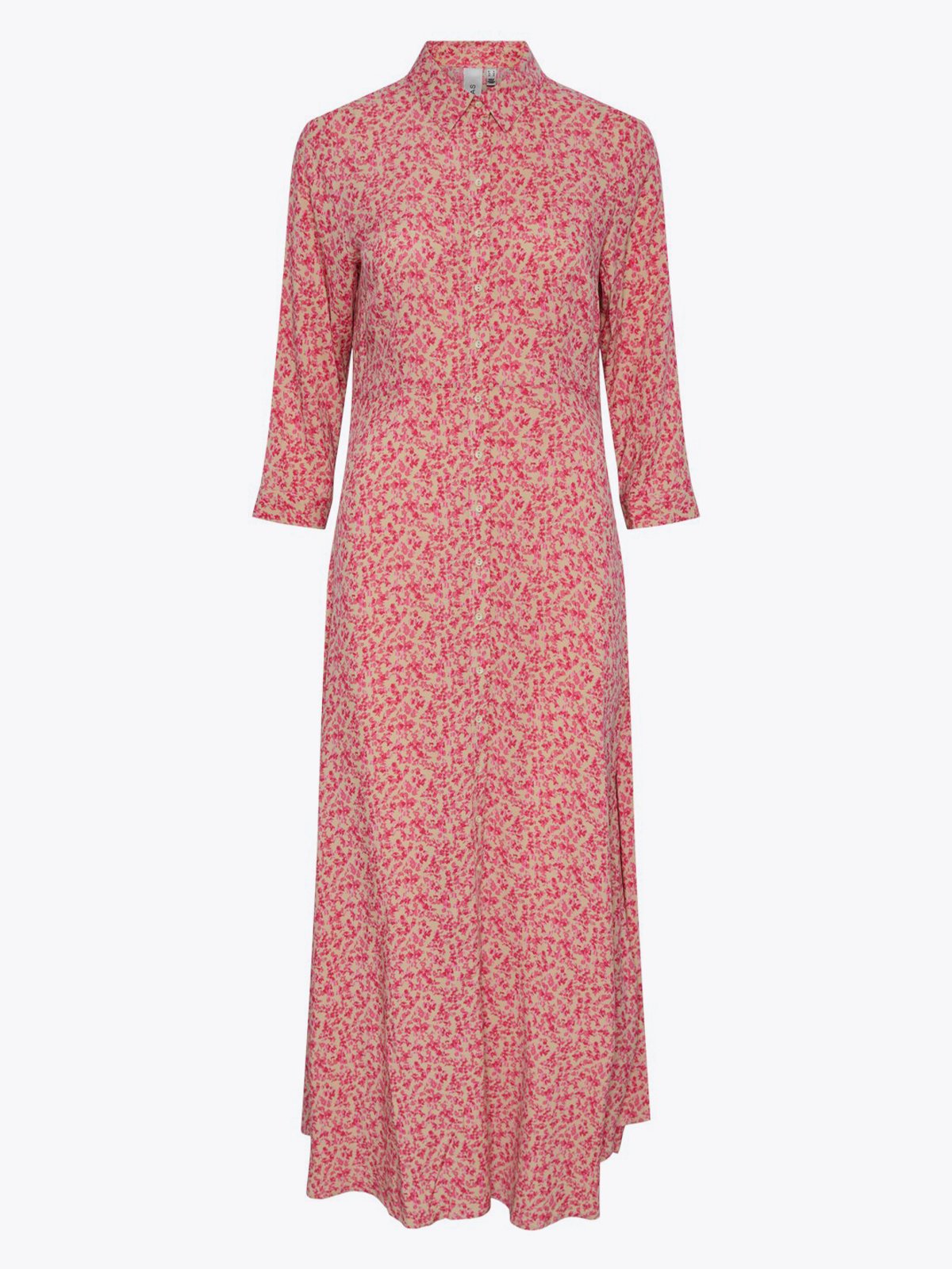 Y.A.S Savanna Long Shirt Dress Irish Cream disty flower