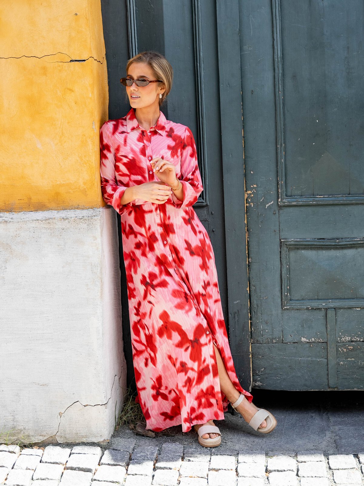Y.A.S Savanna Long Shirt Dress Moonlite Mauve Cammy
