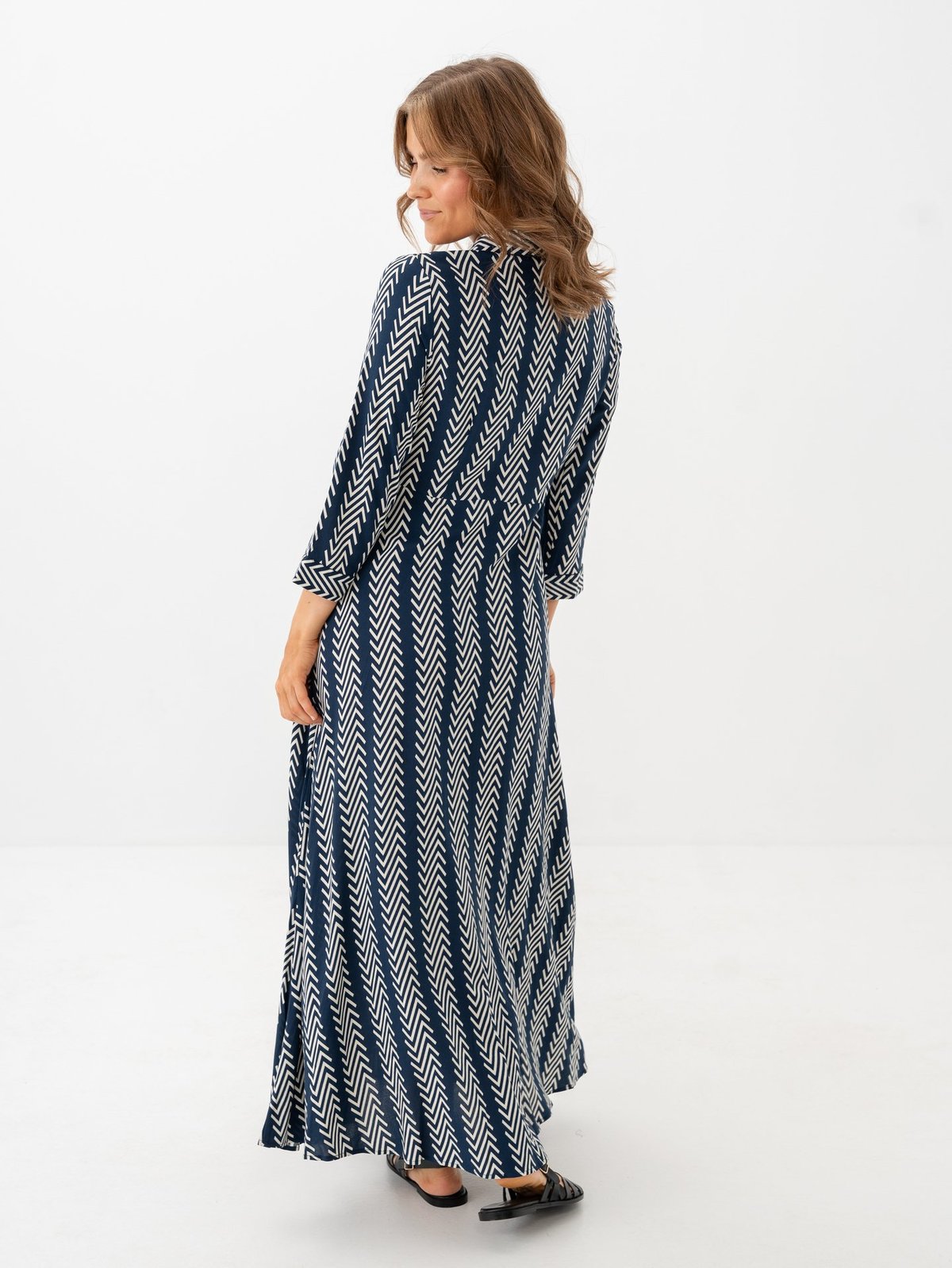 Y.A.S Savanna Long Shirt Dress Navy Blazer Soho