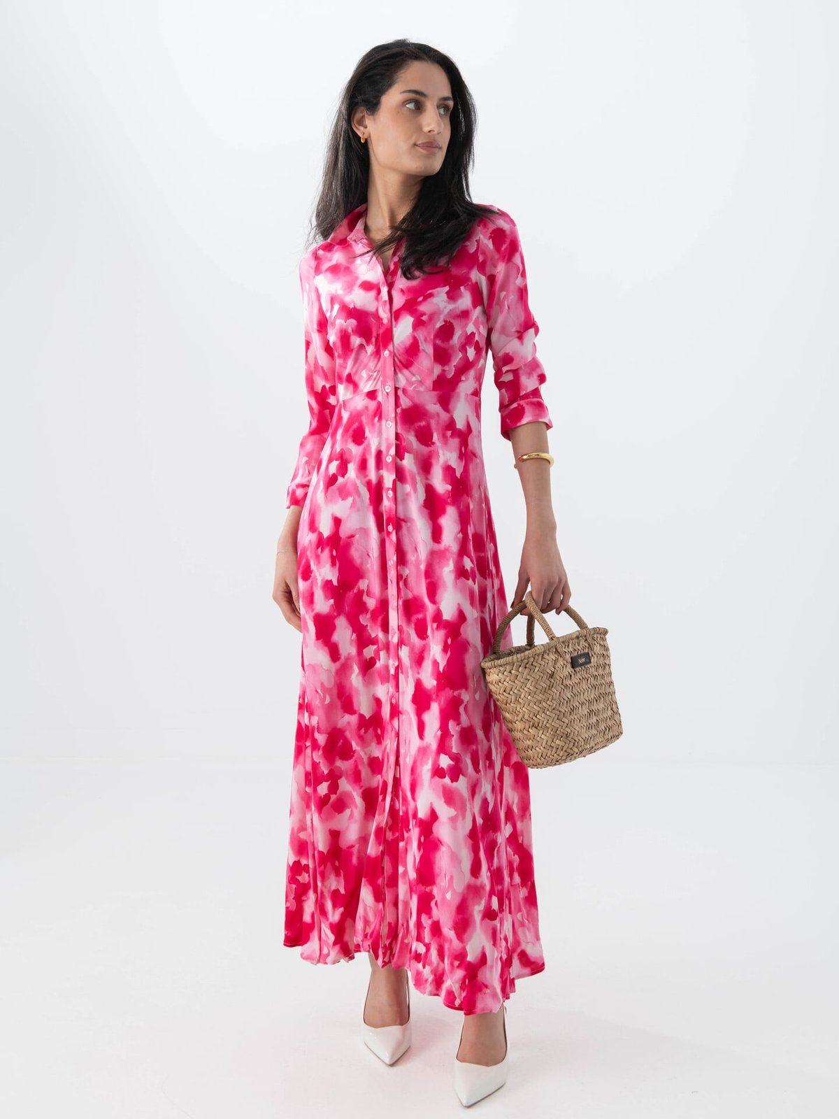 Y.A.S Savanna Long Shirt Dress Sachet Pink