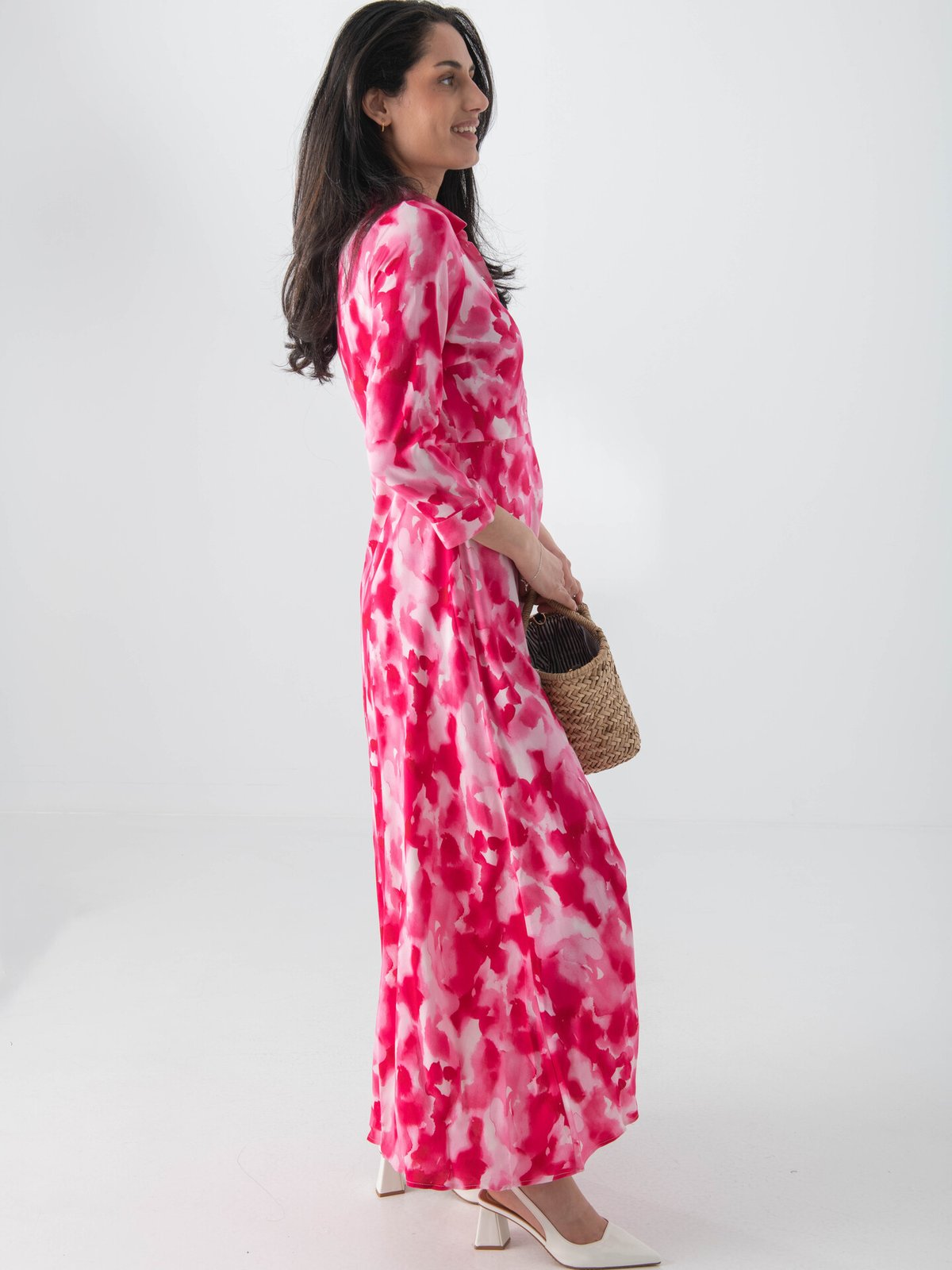 Y.A.S Savanna Long Shirt Dress Sachet Pink