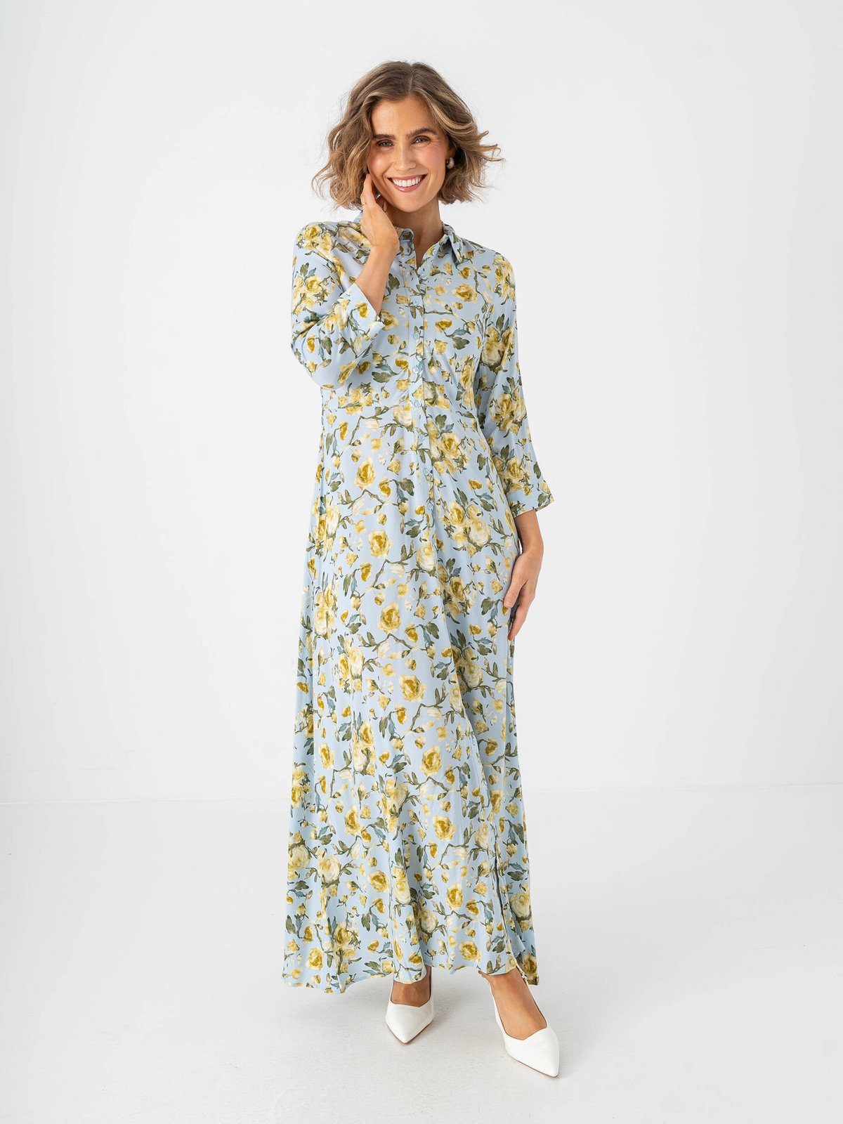 Y.A.S Savanna Long Shirt Dress Skyway