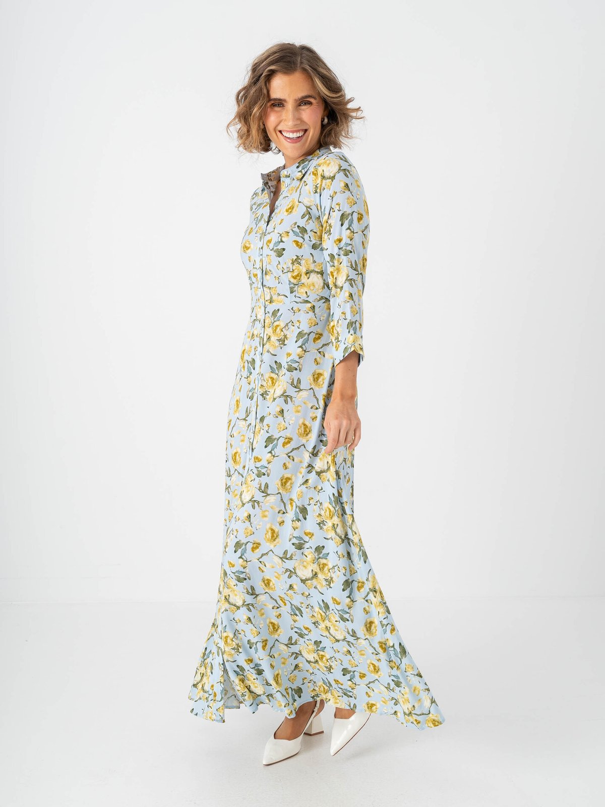 Y.A.S Savanna Long Shirt Dress Skyway