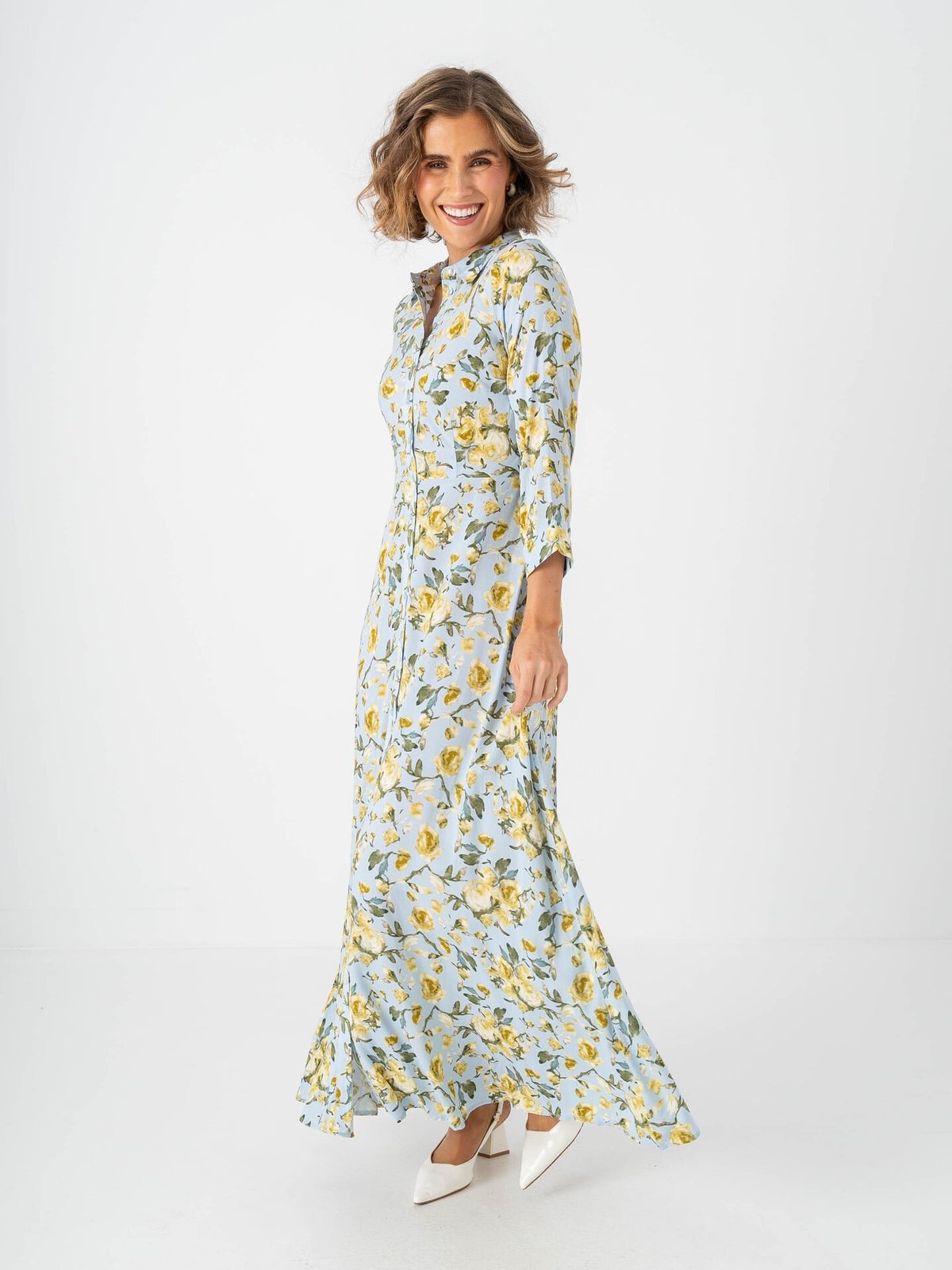 Y.A.S Savanna Long Shirt Dress Skyway