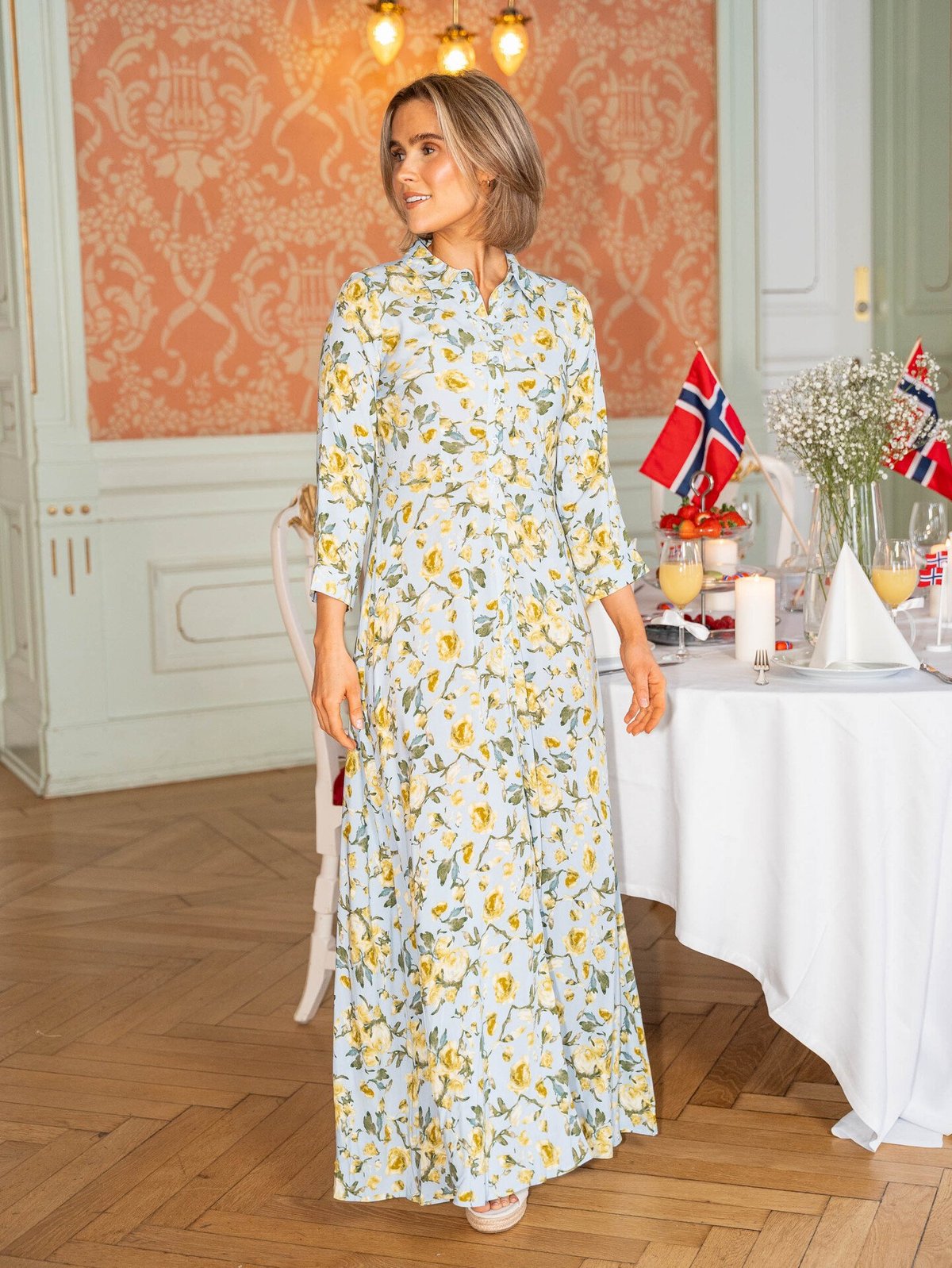 Y.A.S Savanna Long Shirt Dress Skyway