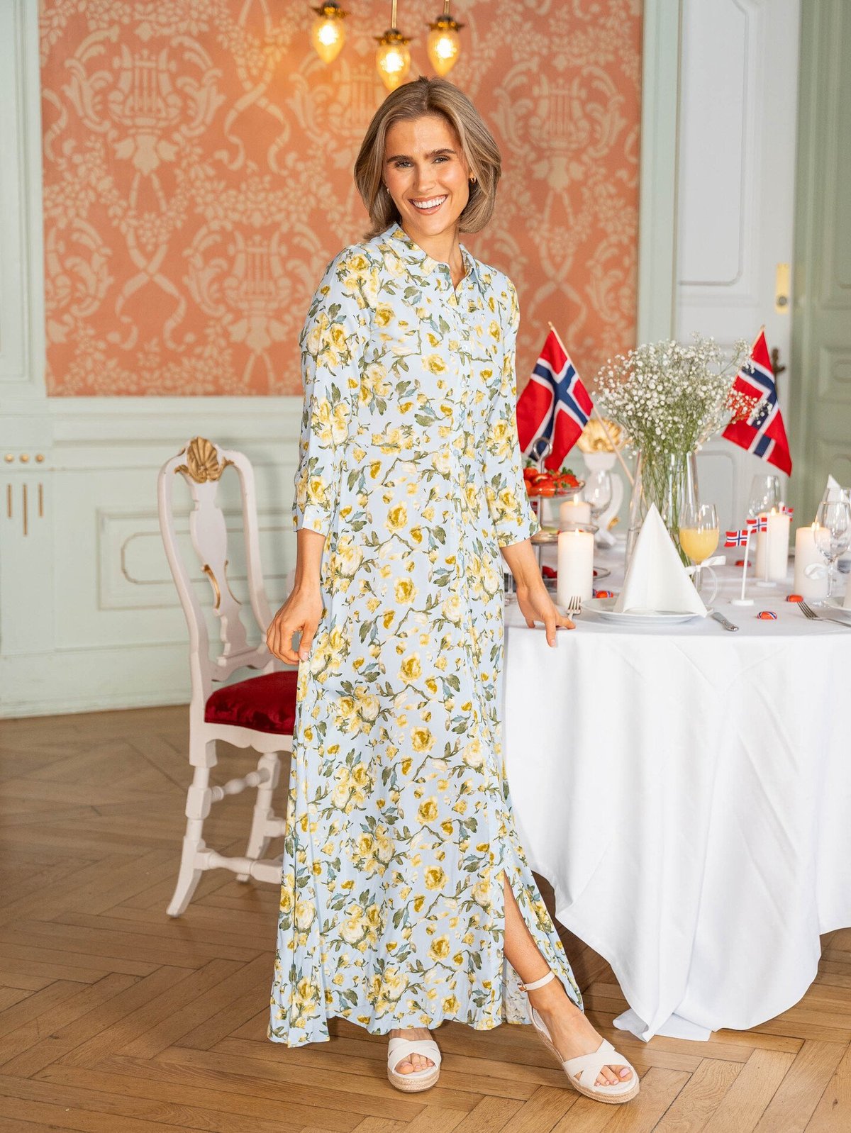 Y.A.S Savanna Long Shirt Dress Skyway