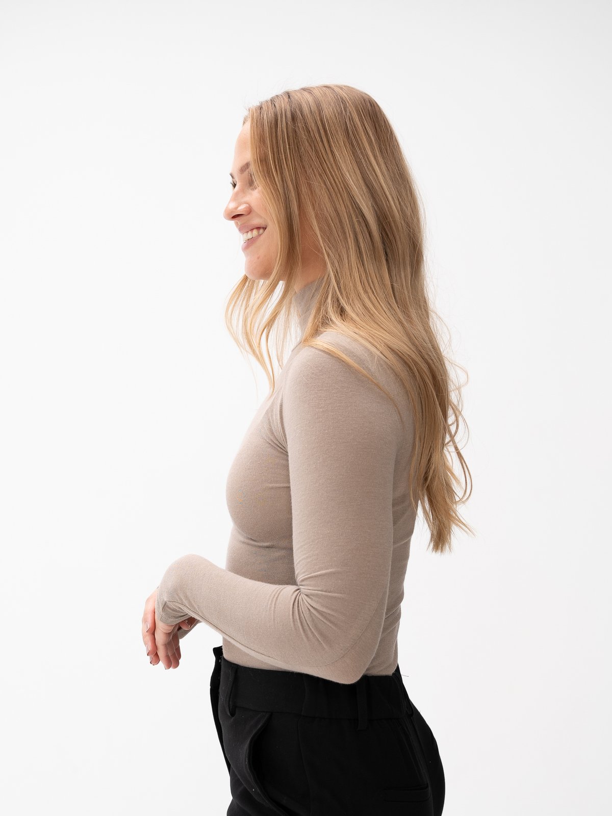 Y.A.S Woola Long Sleeve High Neck Top Fungi