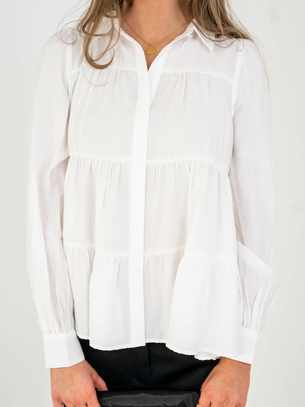 Y.A.S Pala Long Sleeve Shirt Star White