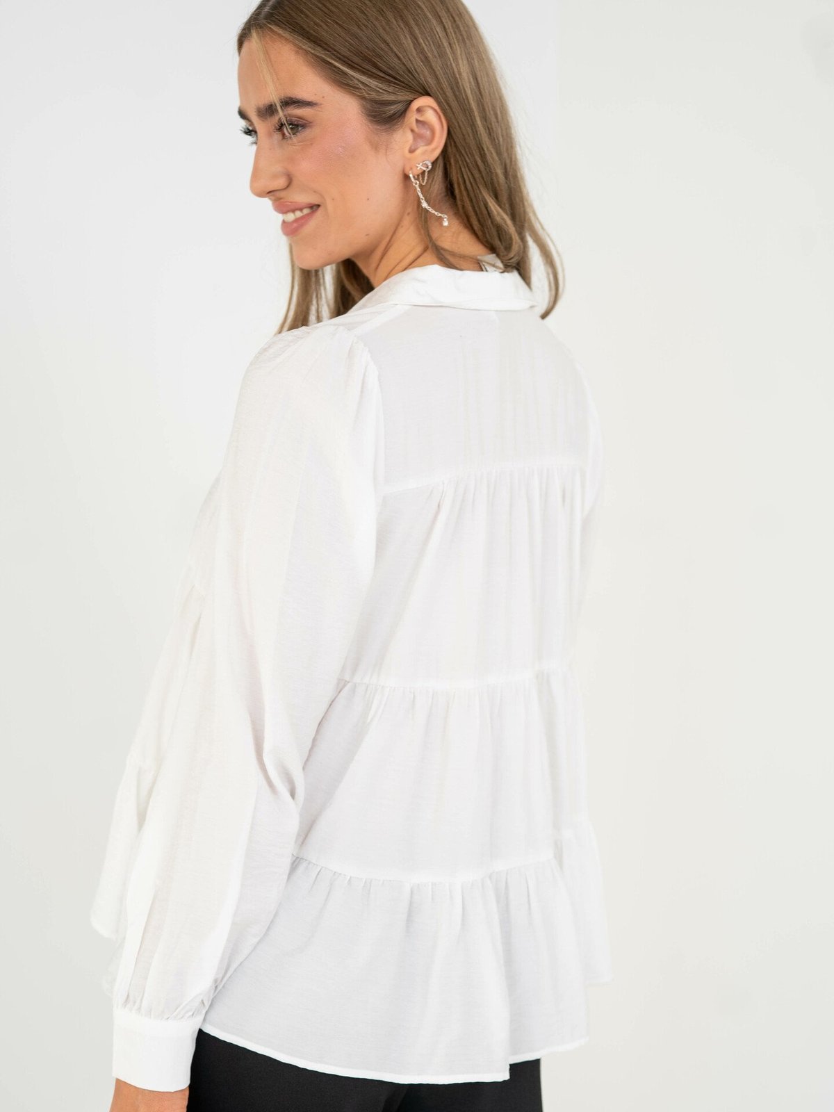 Y.A.S Pala Long Sleeve Shirt Star White