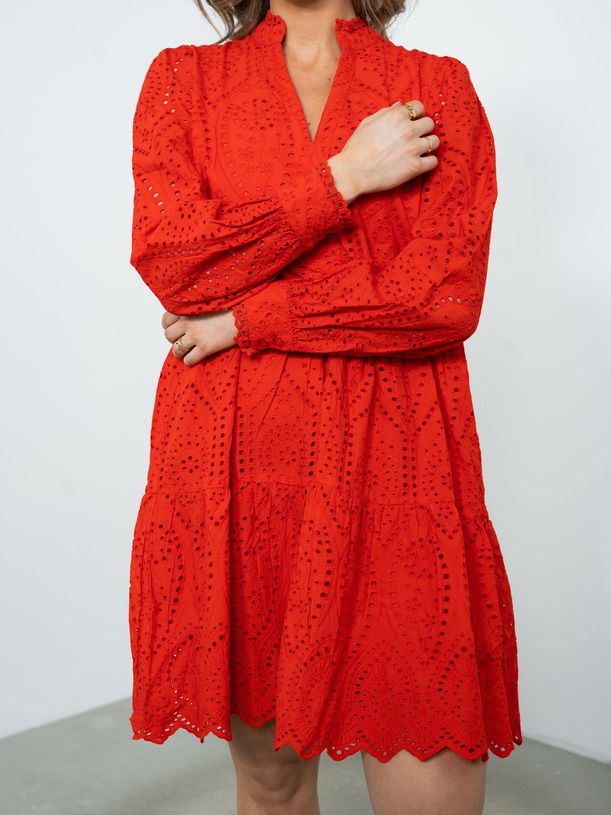 Y.A.S Holi Long Sleeve Dress Fiery Red