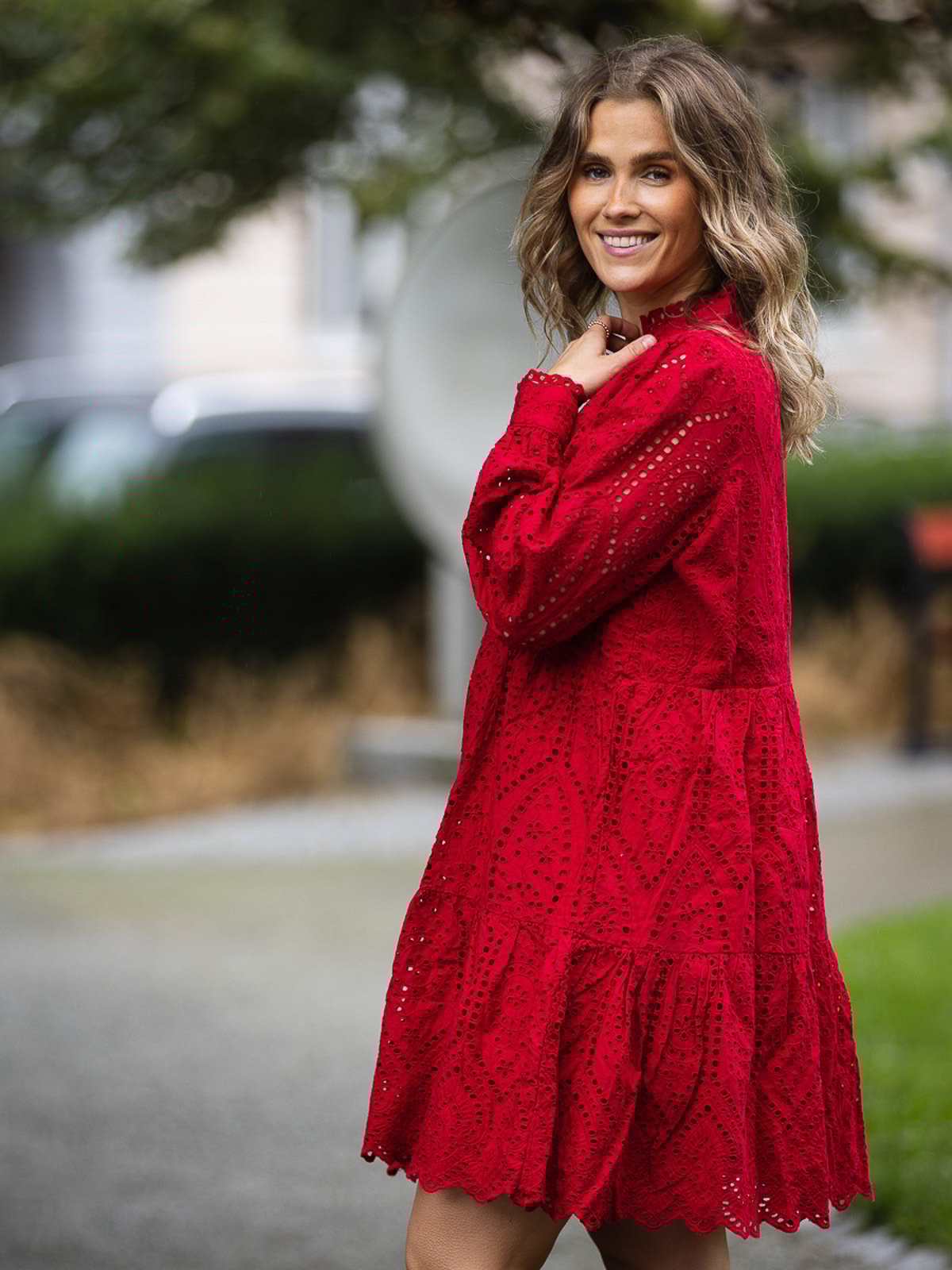 Y.A.S Holi Long Sleeve Dress Jester Red