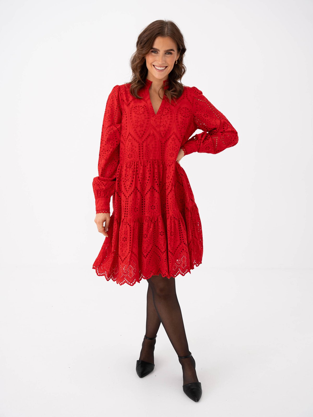 Y.A.S Holi Long Sleeve Dress Salsa