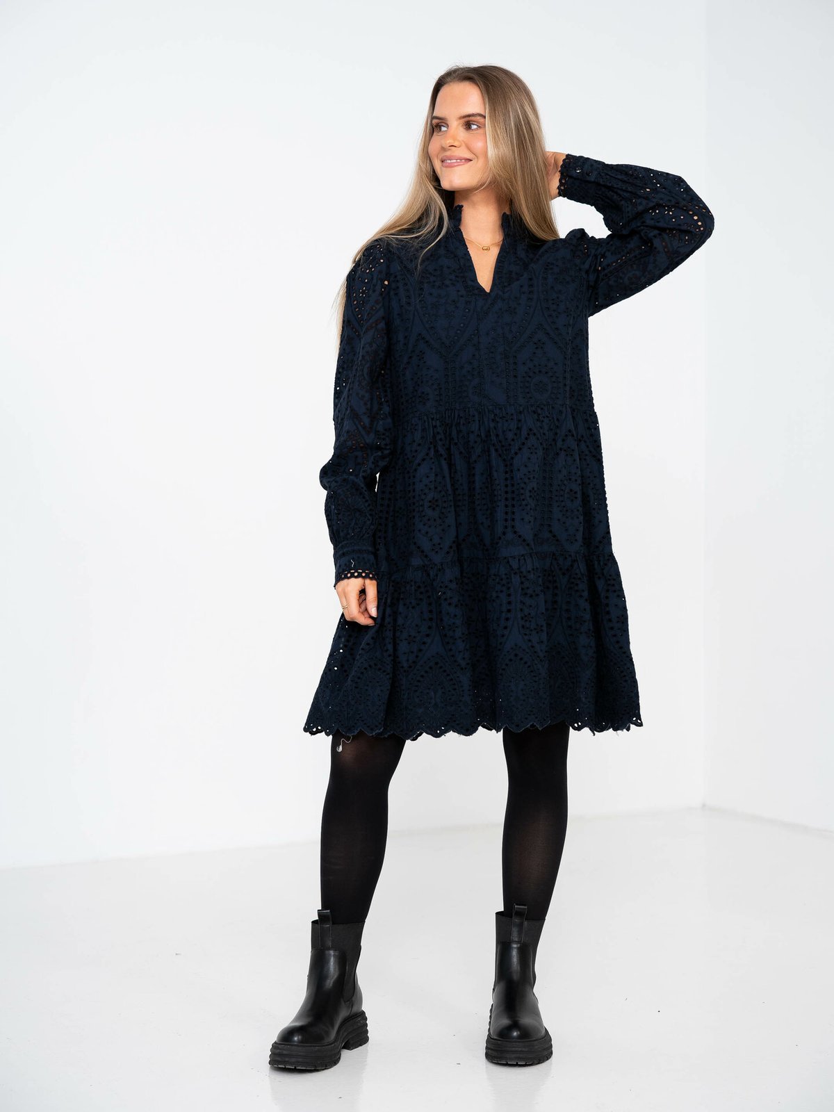 Y.A.S Holi Long Sleeve Dress Sky Captain