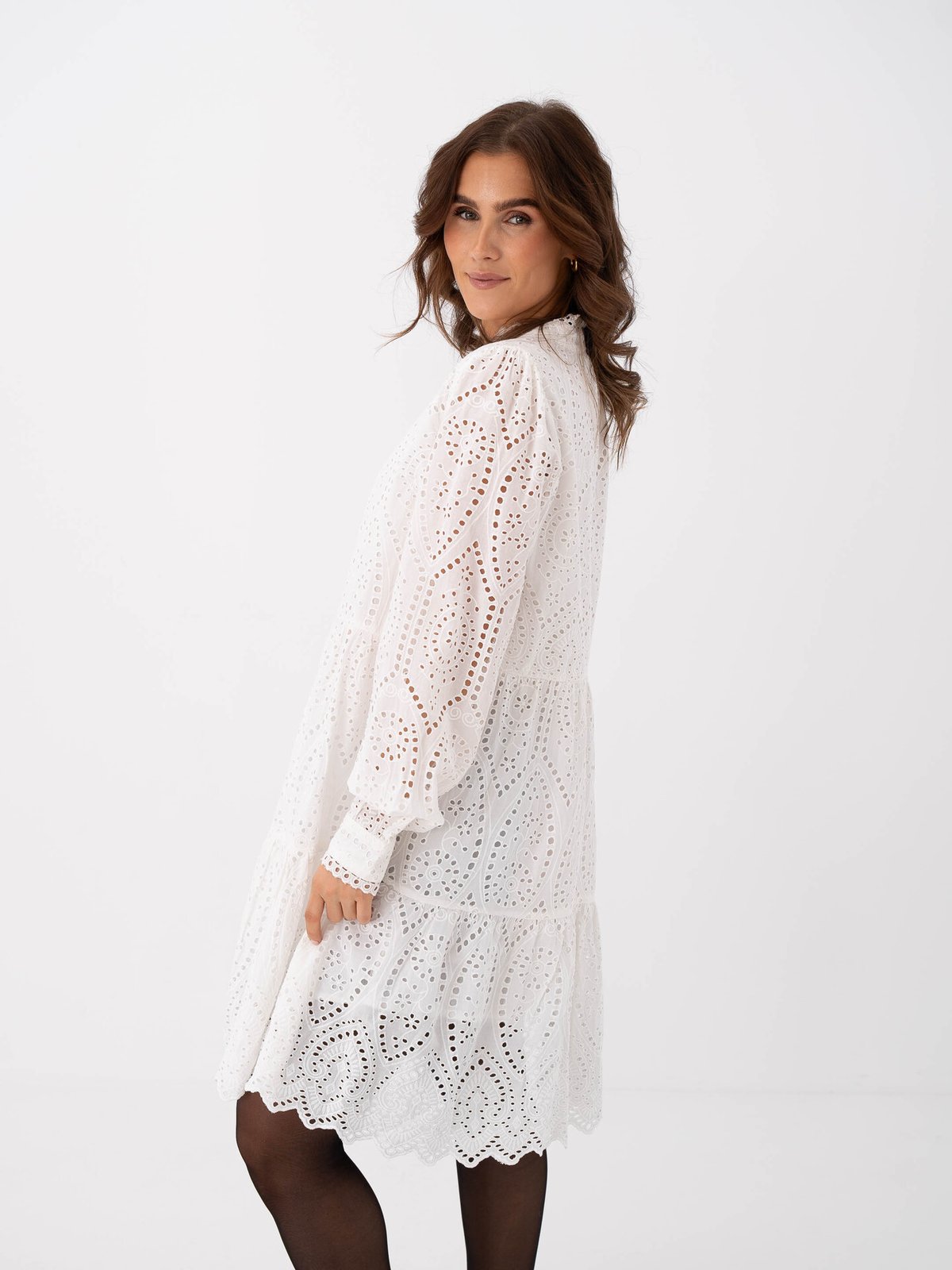 Y.A.S Holi Long Sleeve Dress Star White