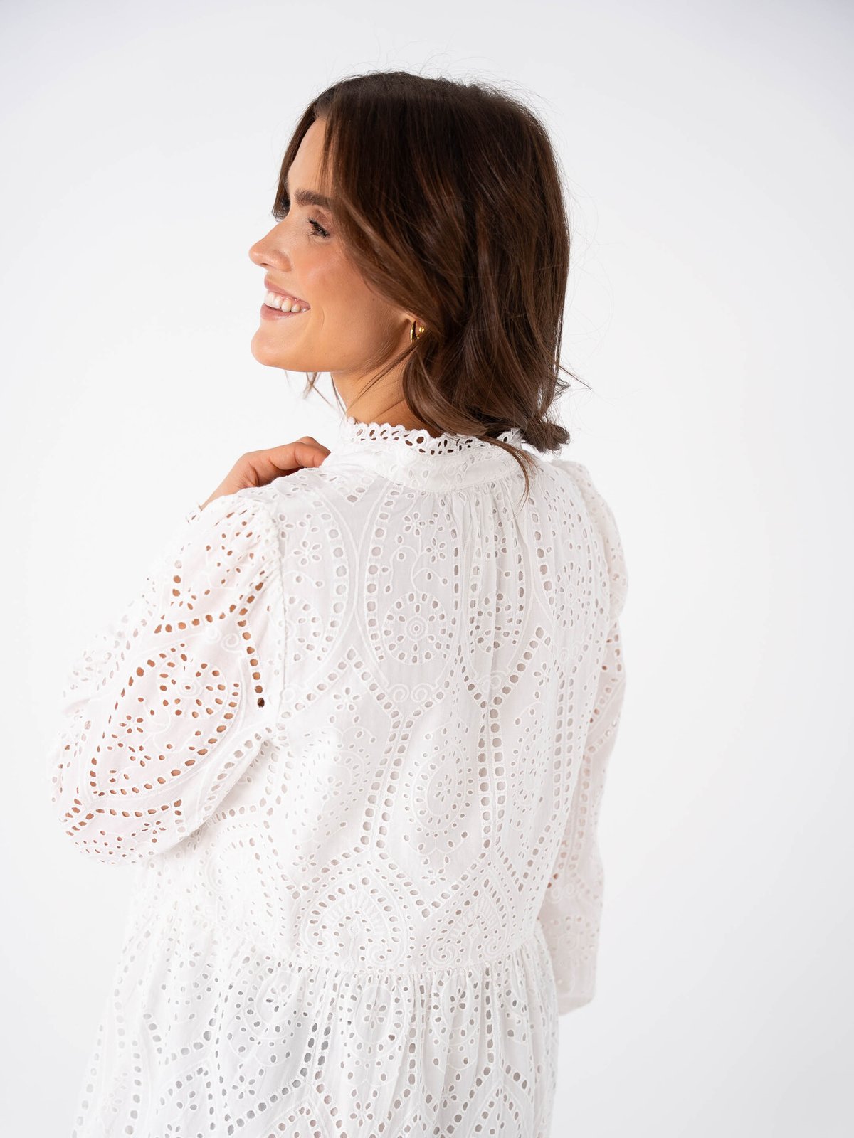 Y.A.S Holi Long Sleeve Dress Star White