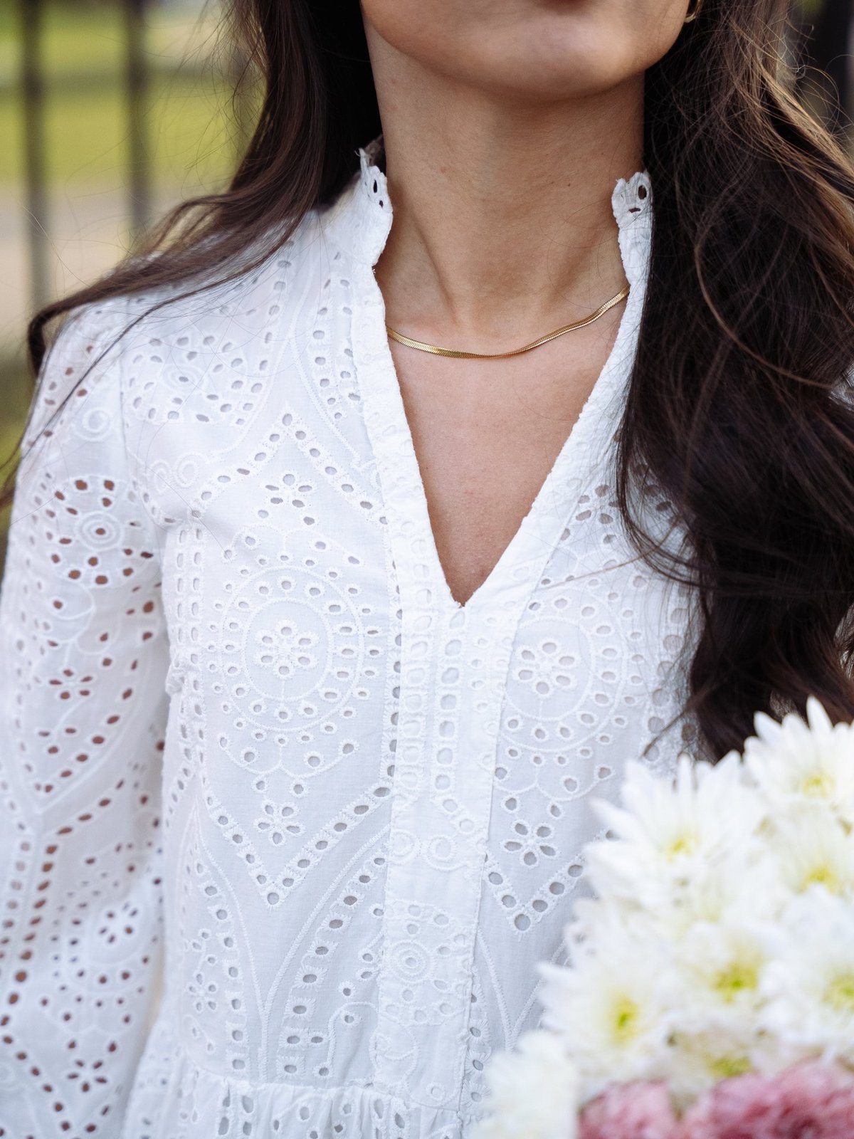 Y.A.S Holi Long Sleeve Dress Star White