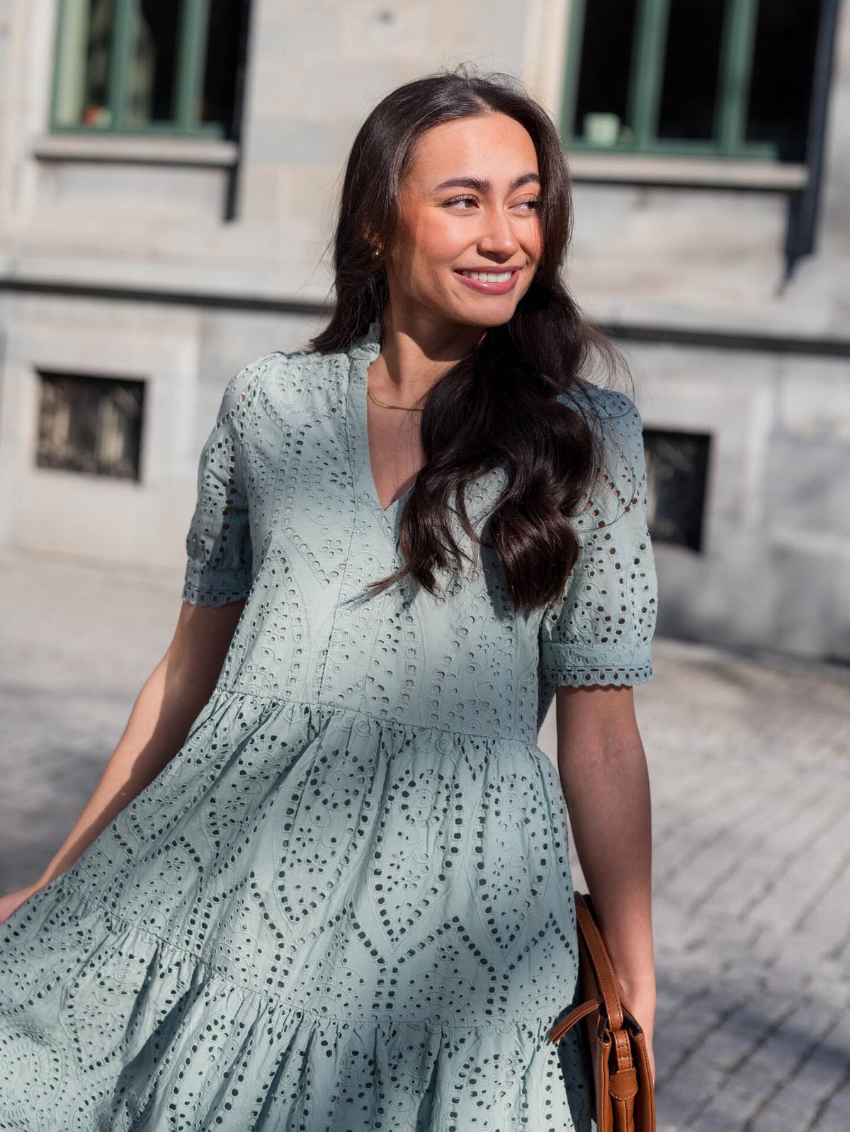 Y.A.S Holi Short Sleeve Dress Icberg Green